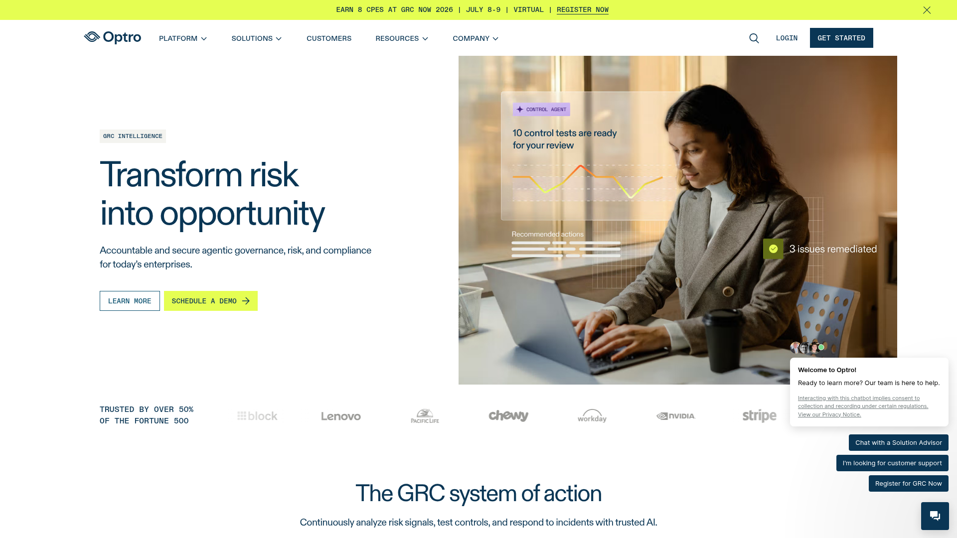 AuditBoard connected risk and audit platform homepage