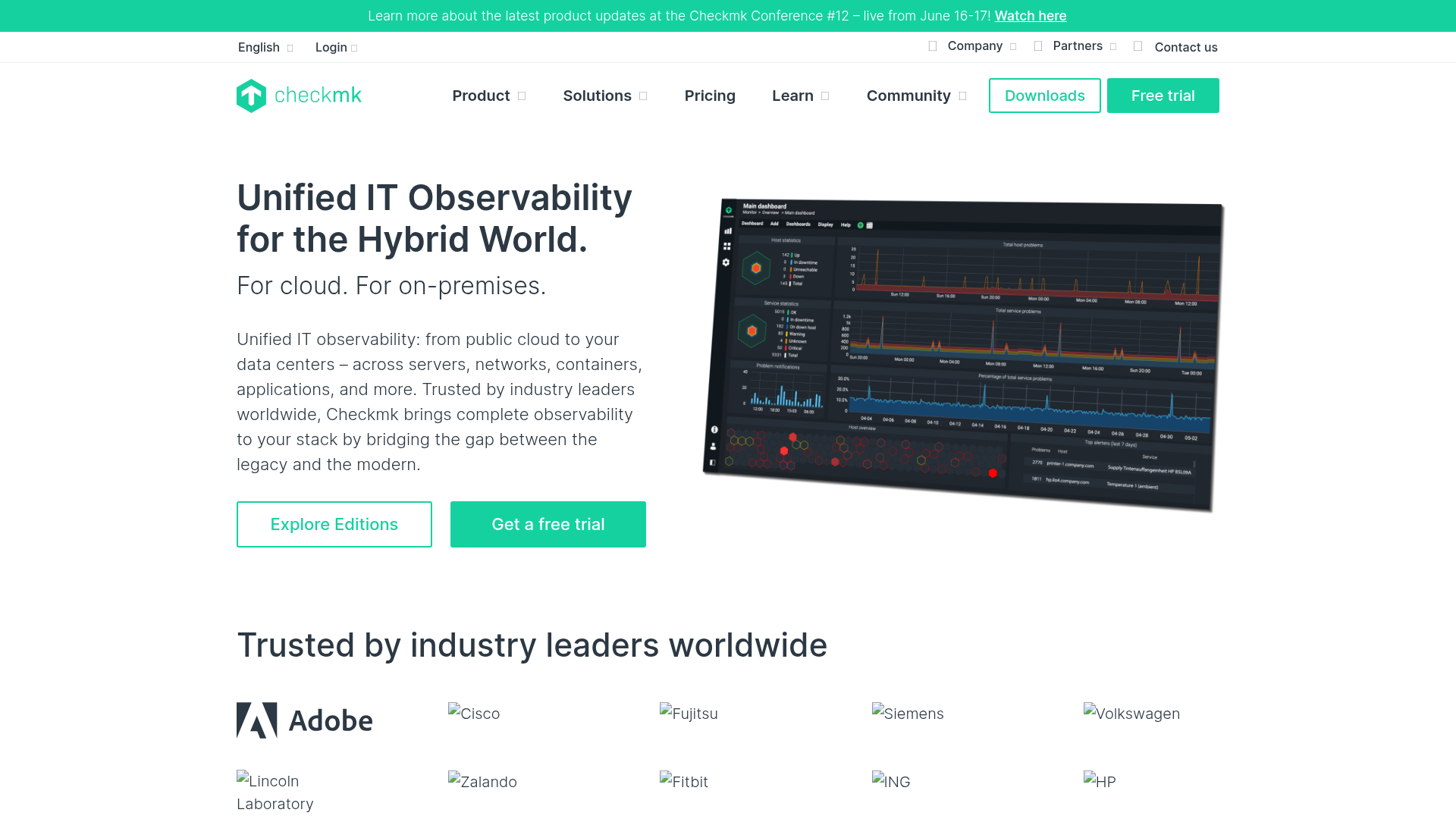 Checkmk monitoring dashboard