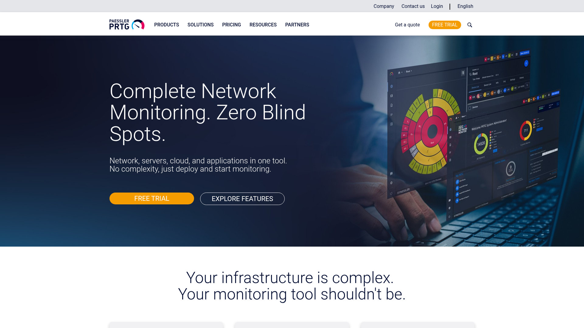 Paessler PRTG Network Monitor dashboard