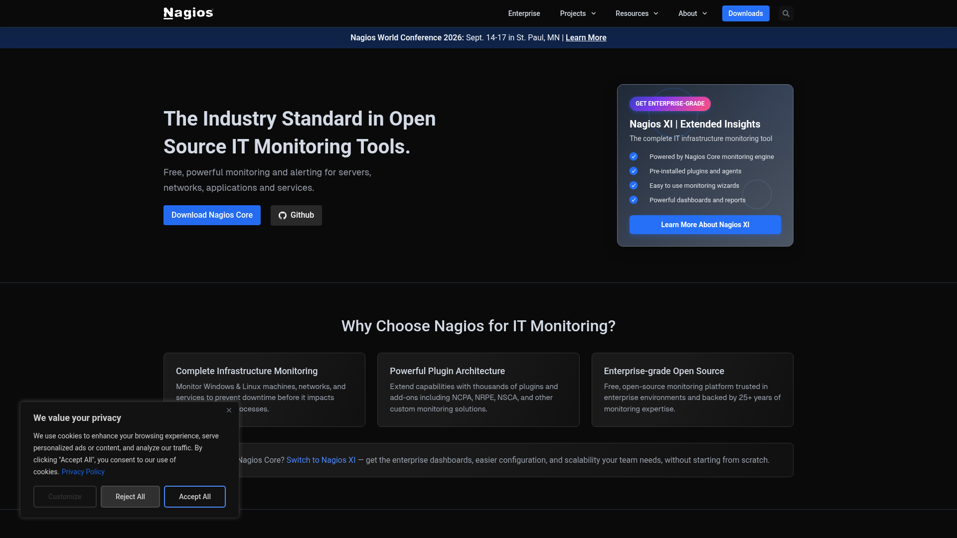 Nagios monitoring interface