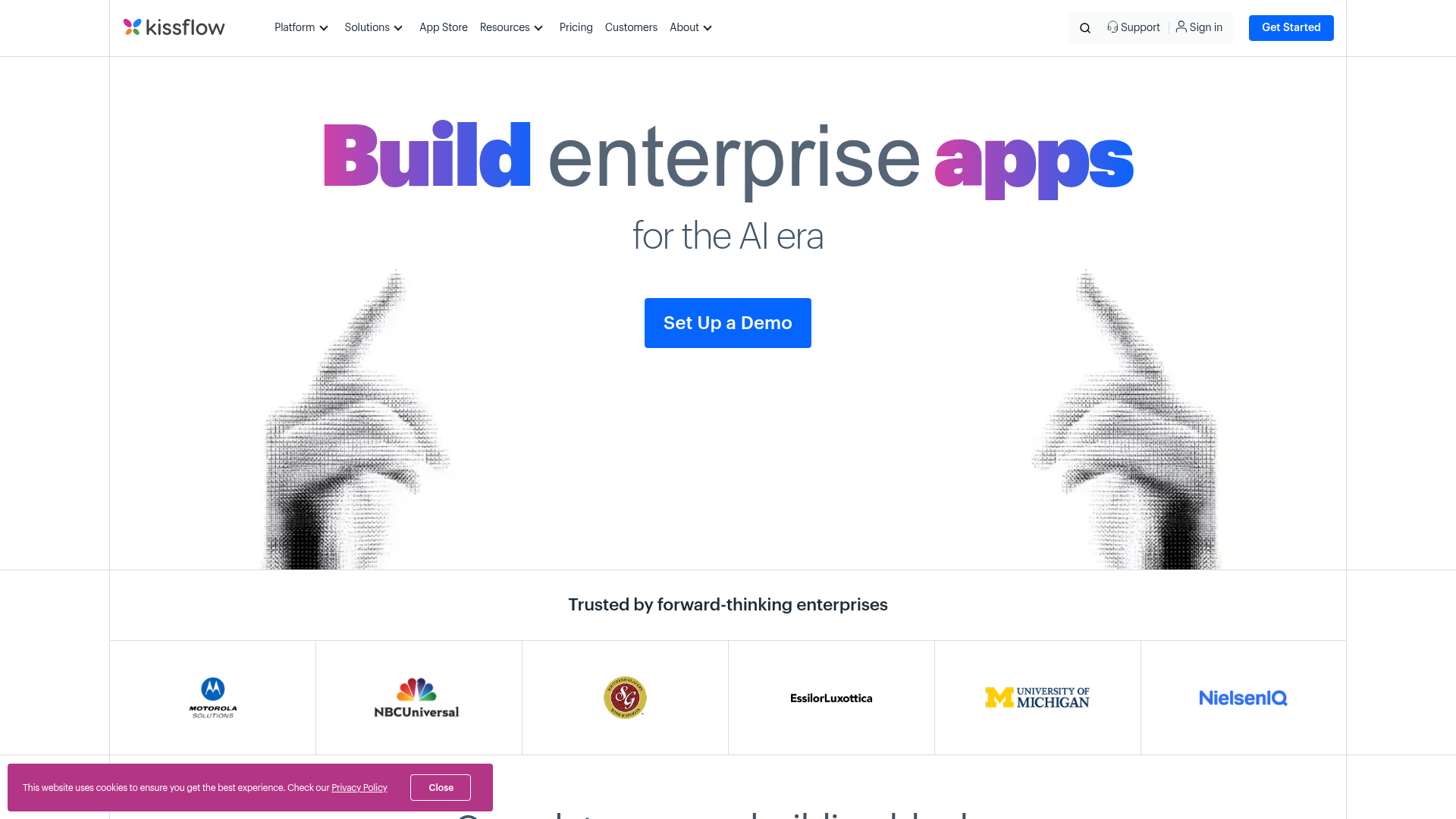 Kissflow low-code workflow and process platform homepage
