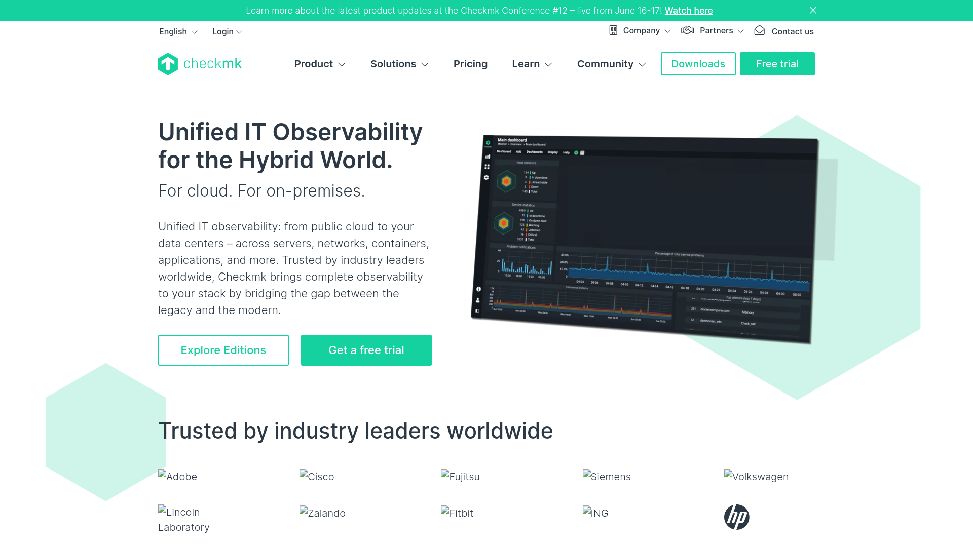 Checkmk IT monitoring dashboard