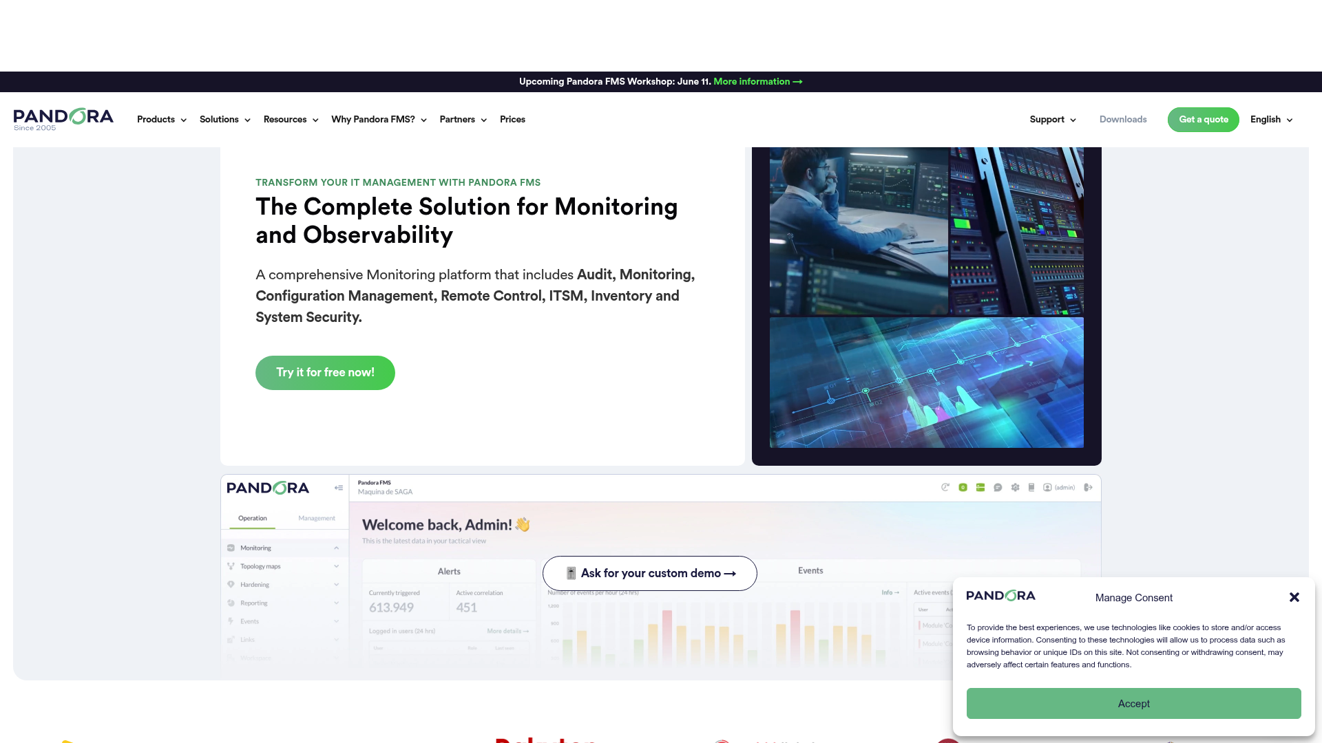 Pandora FMS flexible monitoring dashboard