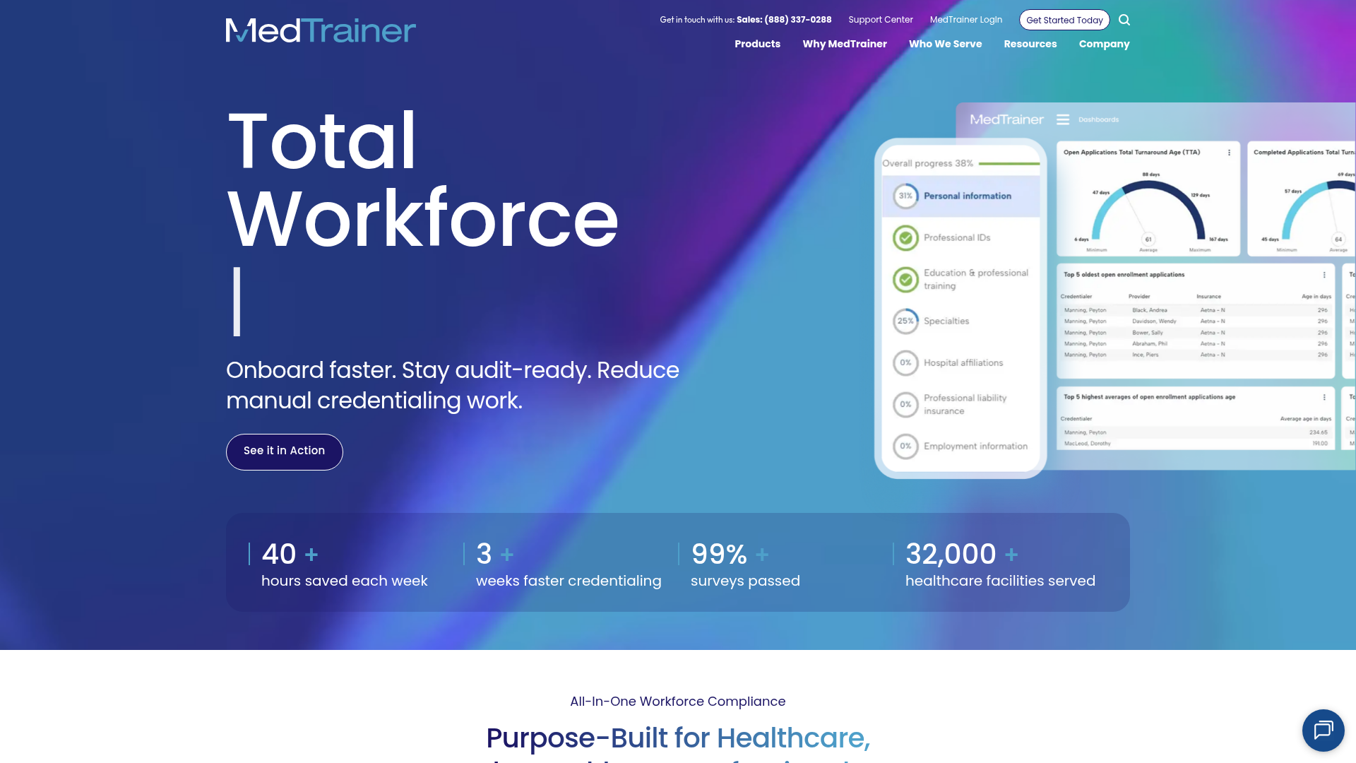 MedTrainer healthcare compliance and training platform homepage