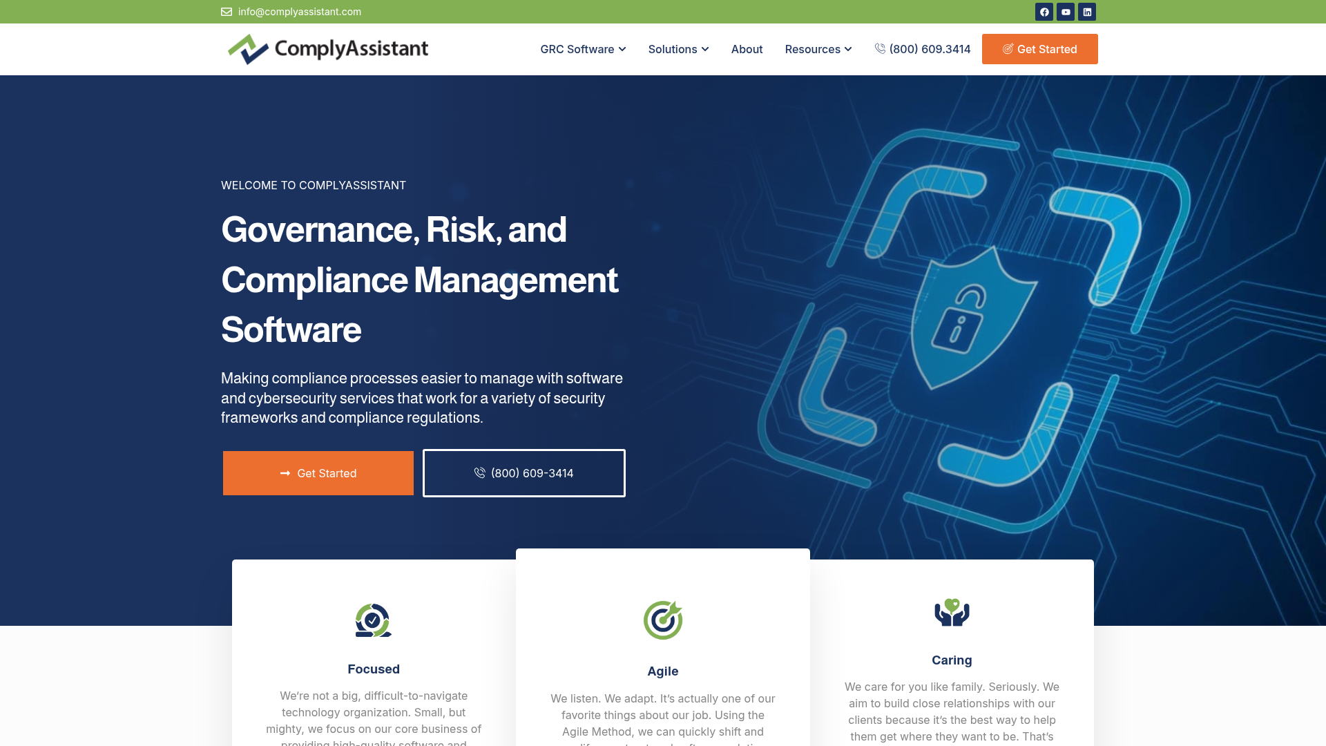 ComplyAssistant cloud GRC software for hospitals and health systems homepage