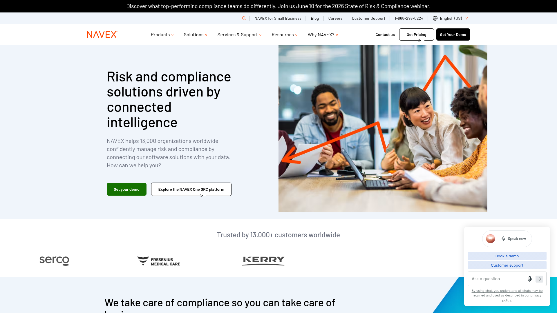 NAVEX One AI-powered GRC platform homepage