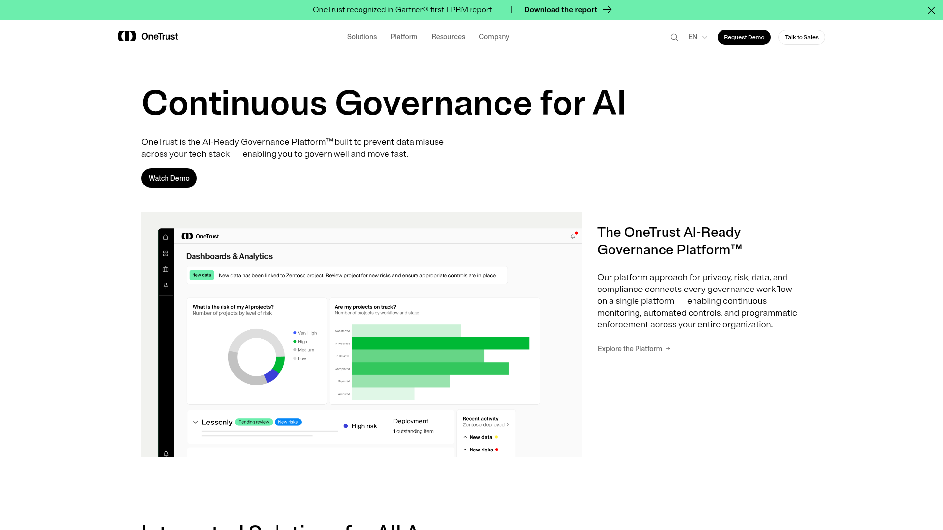 OneTrust governance, privacy, and compliance platform