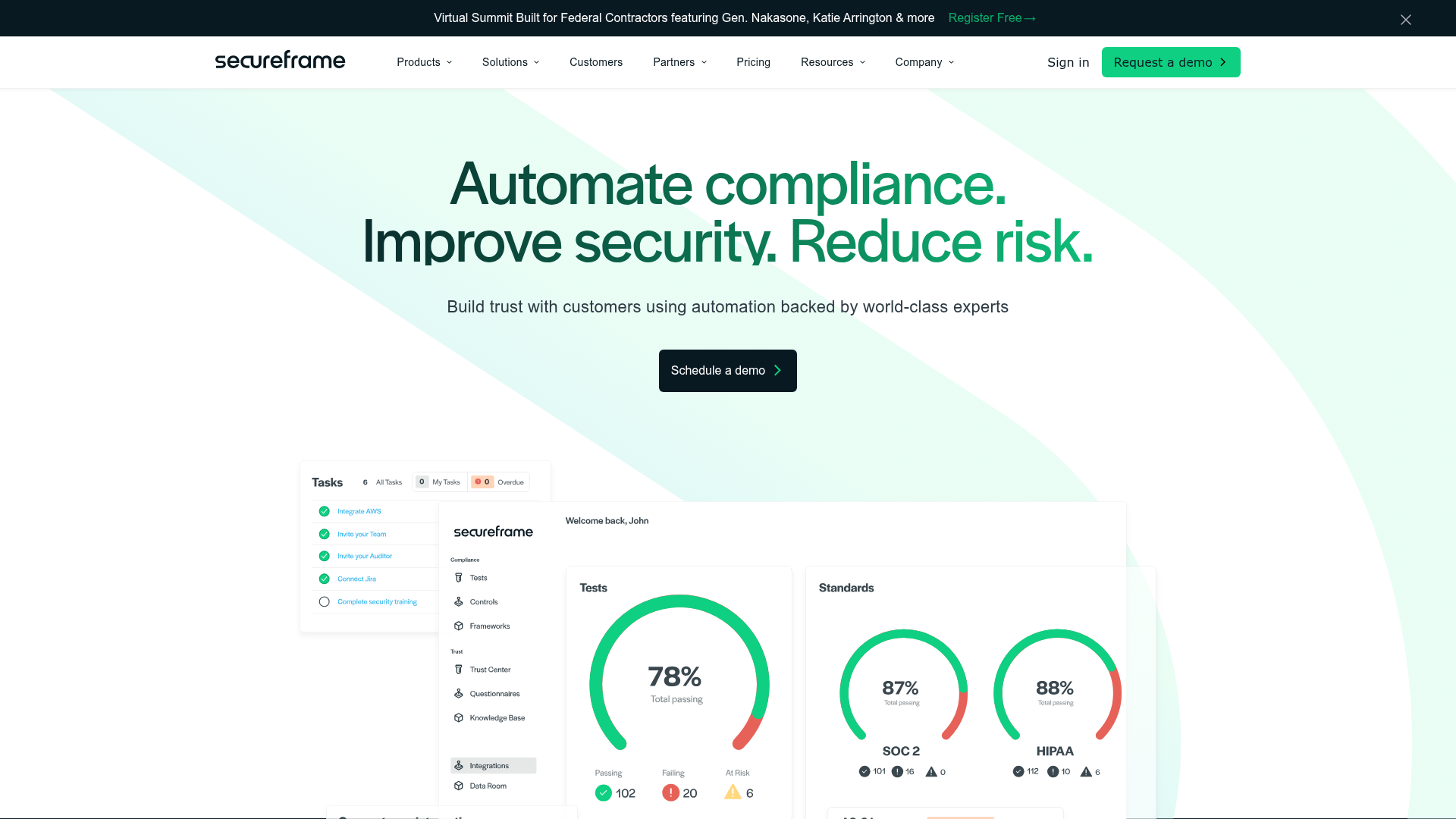 Secureframe automated compliance and security platform