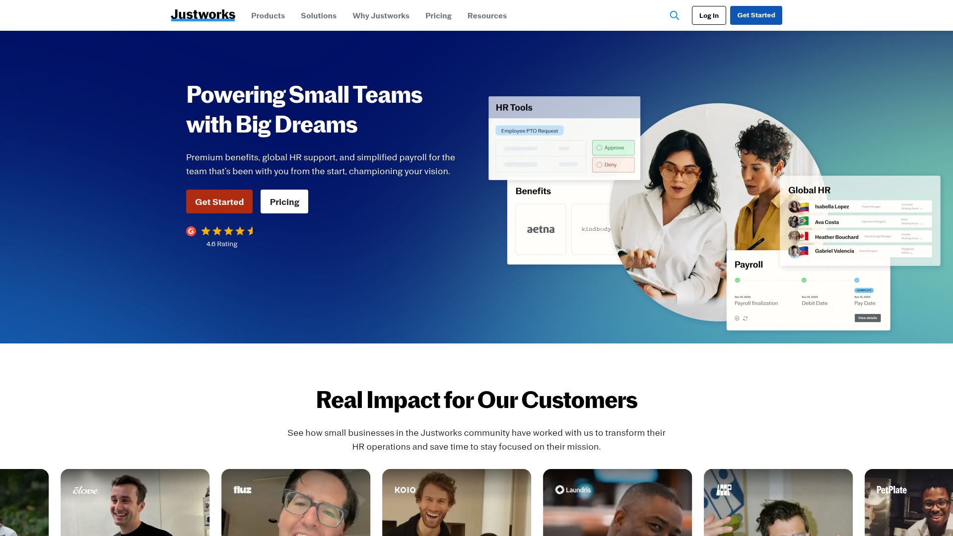 Justworks PEO and payroll platform