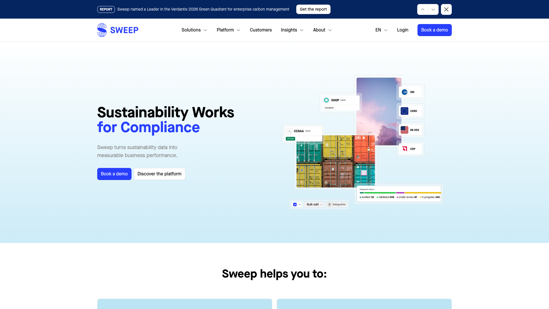 Sweep sustainability intelligence platform