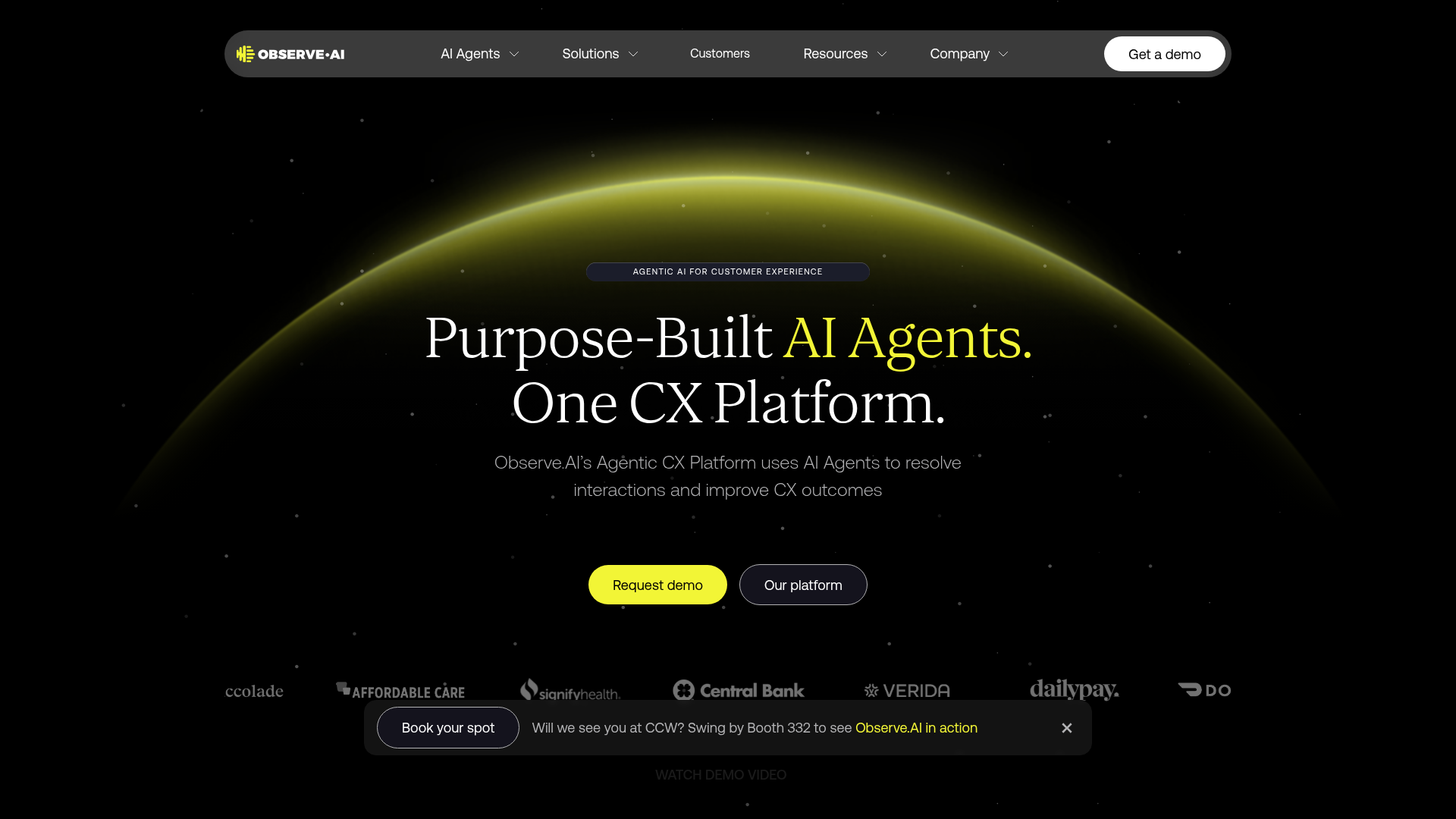 Observe.AI contact center conversation intelligence interface