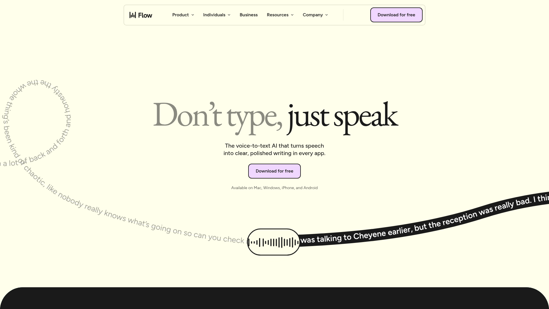 Wispr Flow voice-to-text dictation app interface