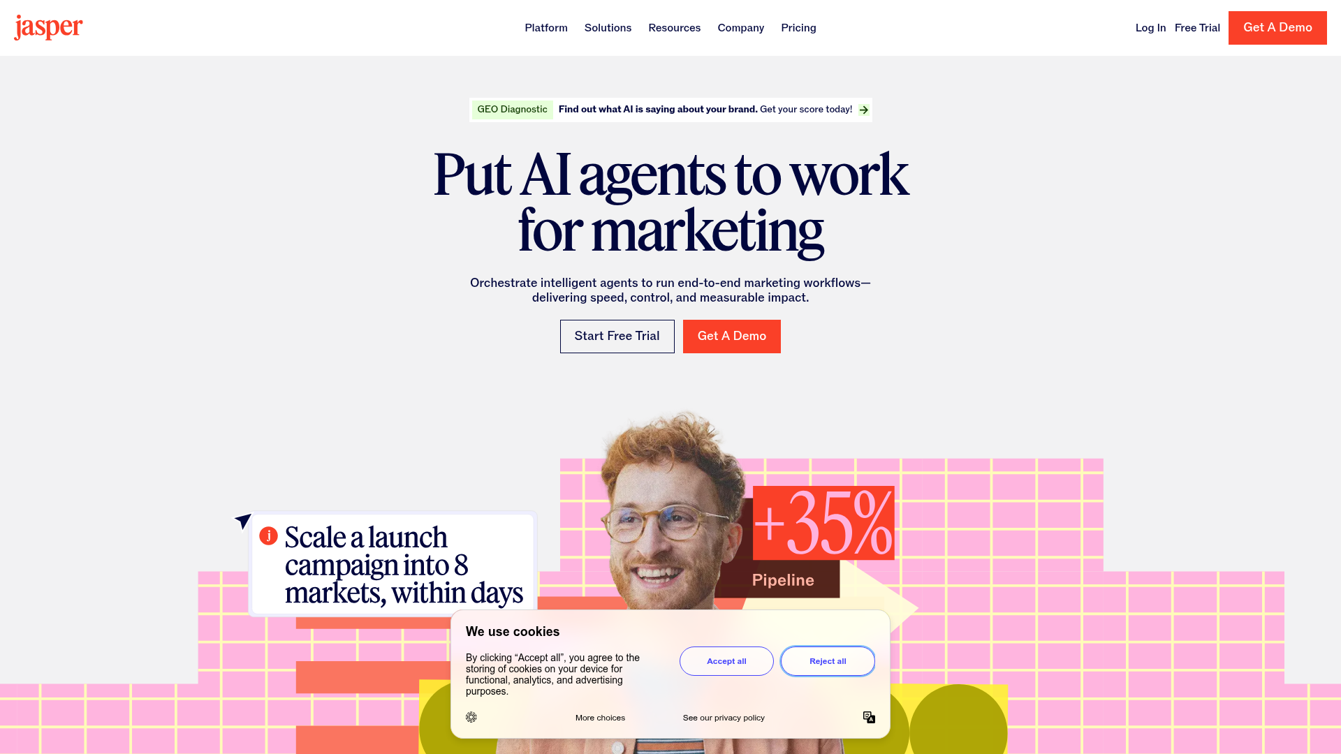 Jasper homepage screenshot