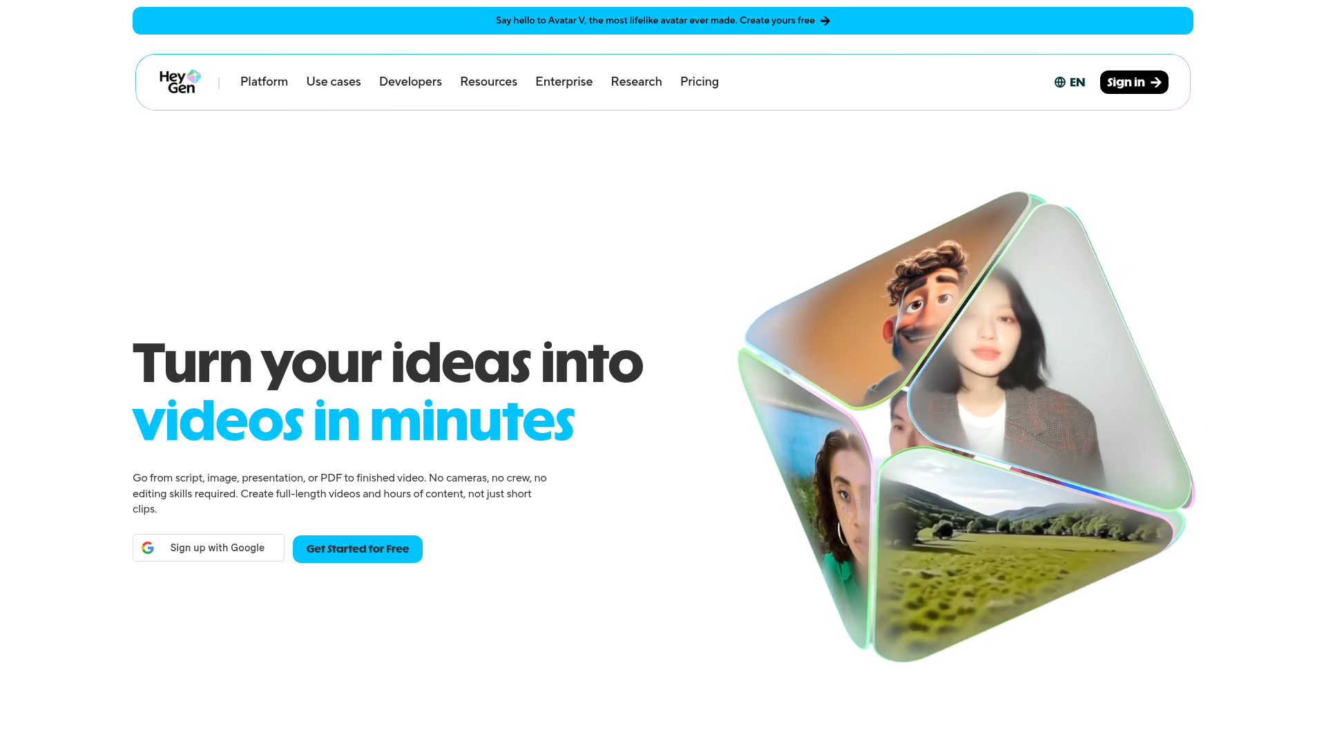 HeyGen AI video creation and translation platform