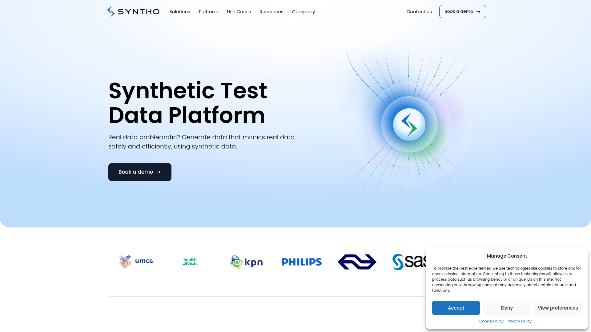 Syntho synthetic data platform