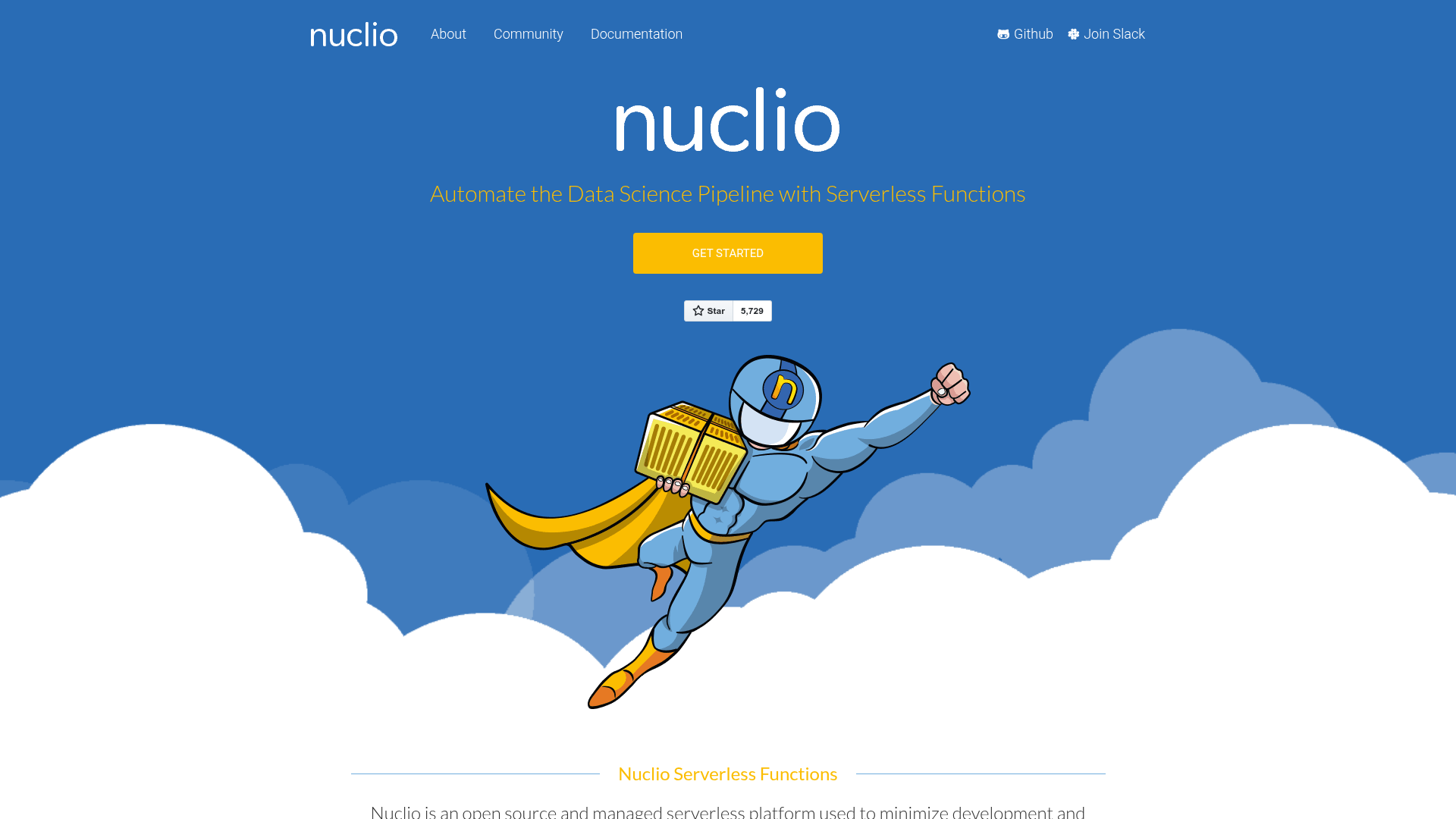Nuclio serverless platform for data science applications