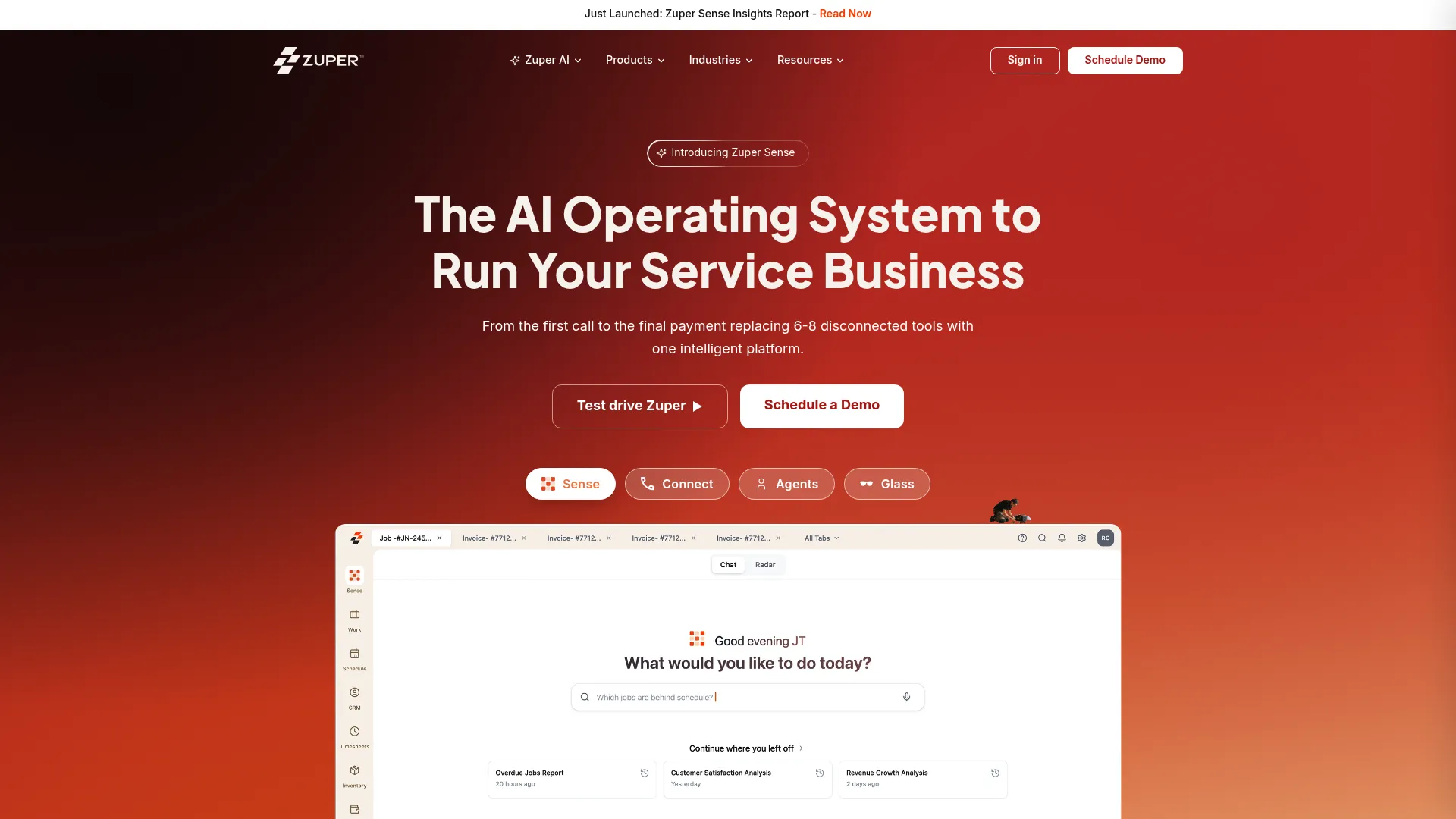 Zuper AI-powered field service platform interface