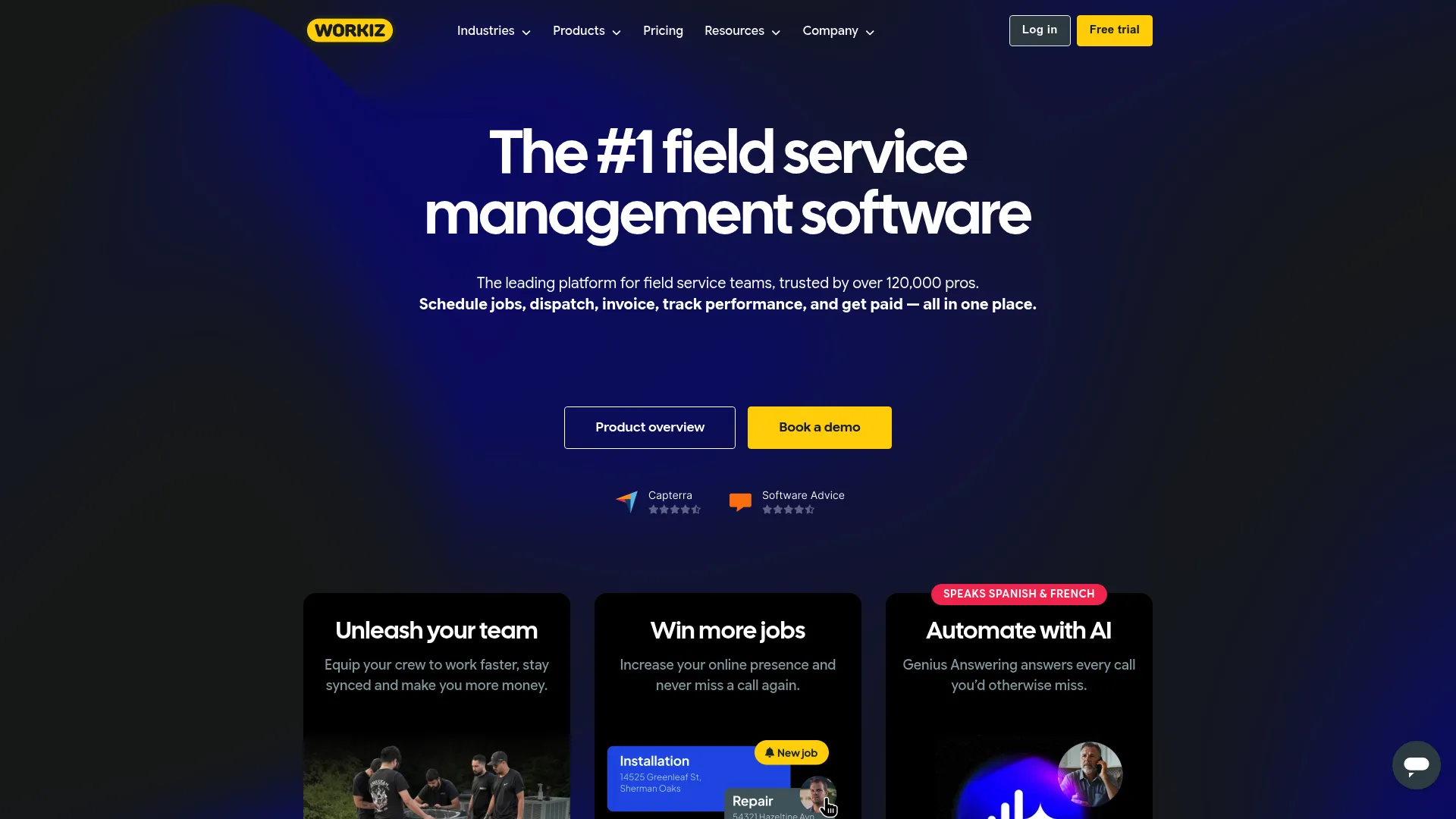 Workiz field service management platform interface