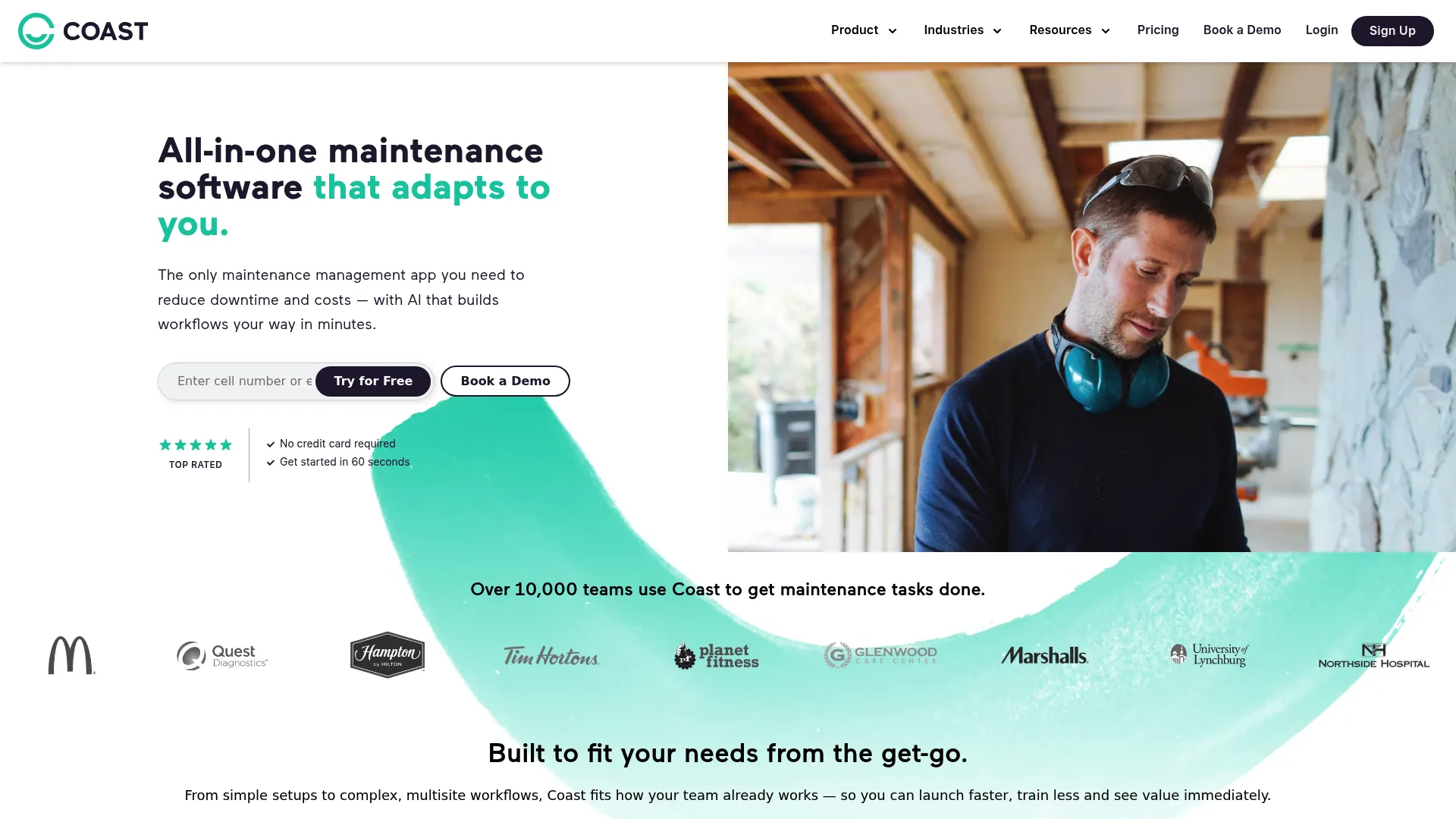 Coast field service and maintenance management software dashboard