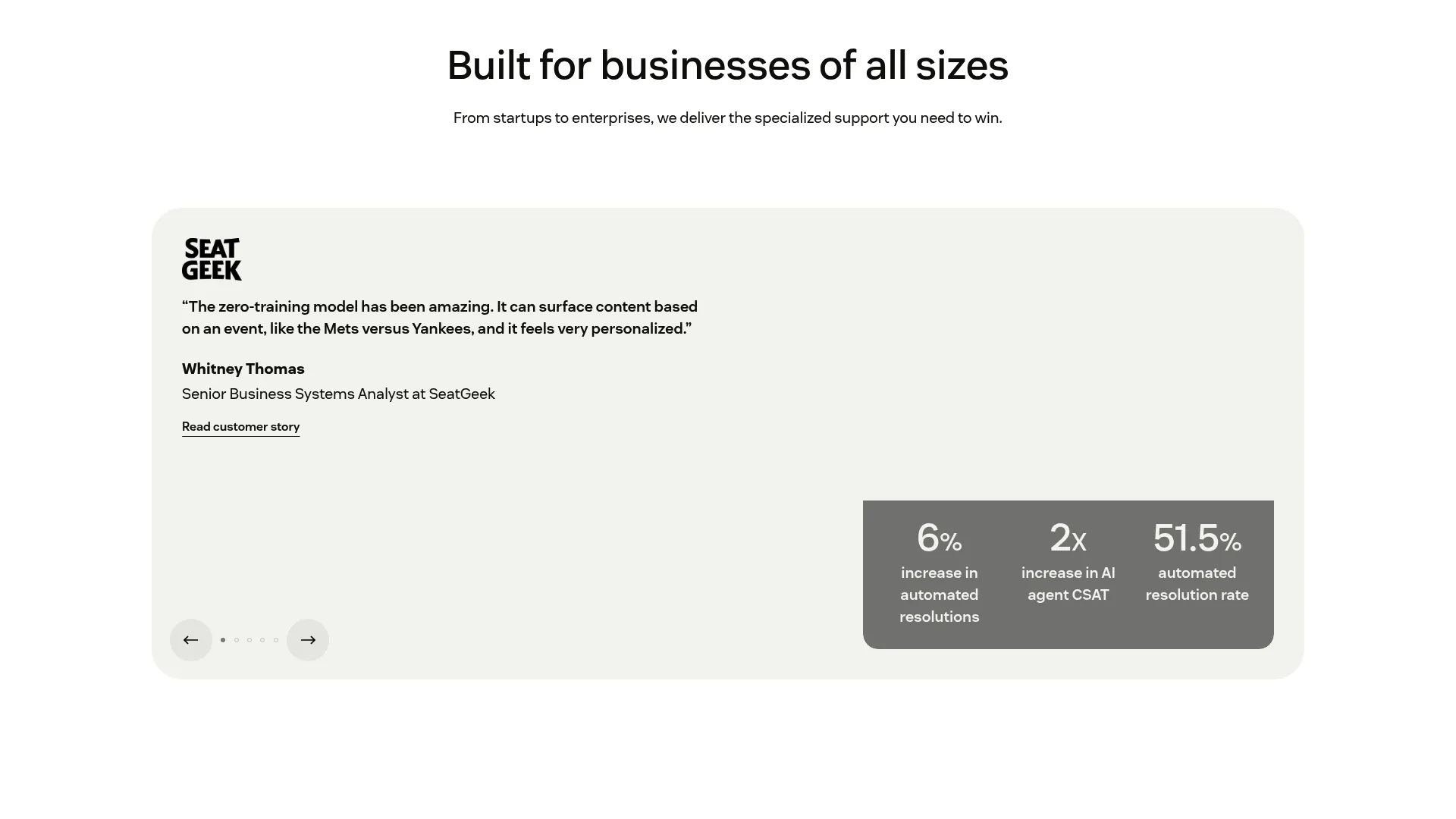 Zendesk AI-powered customer service and ticketing platform homepage.
