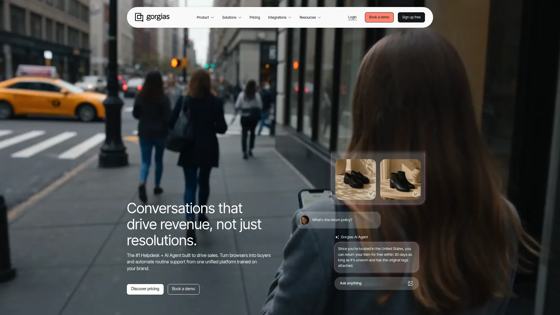 Gorgias customer service software homepage
