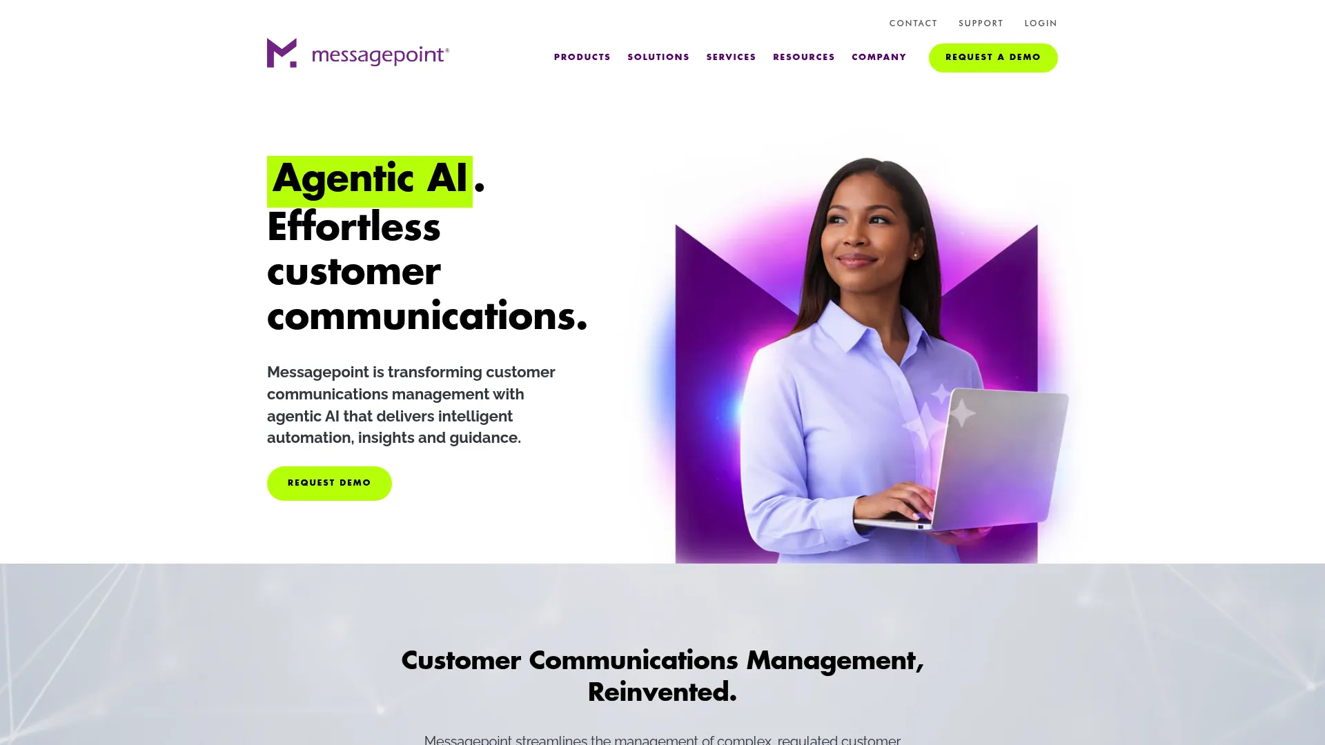 Messagepoint AI-powered content hub for CCM