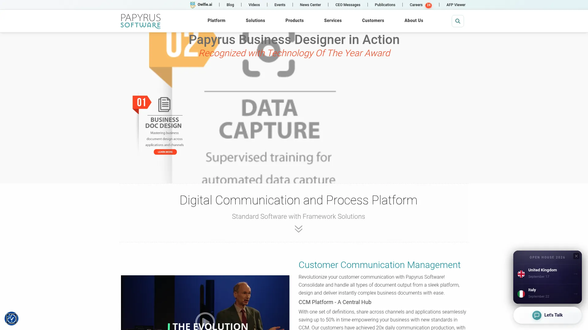 Papyrus Platform business communications and process platform