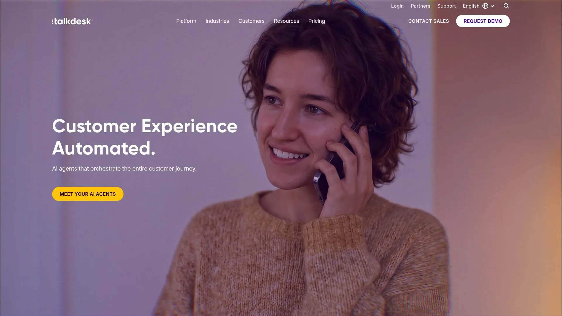 Talkdesk enterprise contact center software homepage