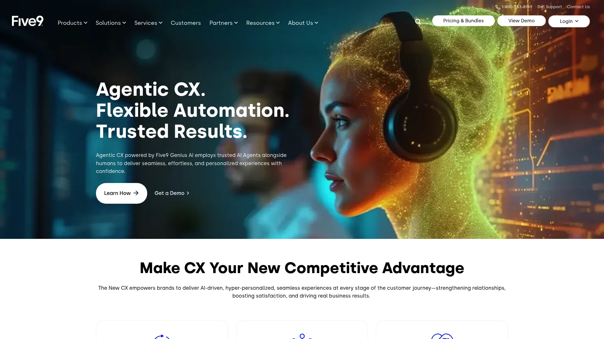 Five9 cloud contact center software homepage