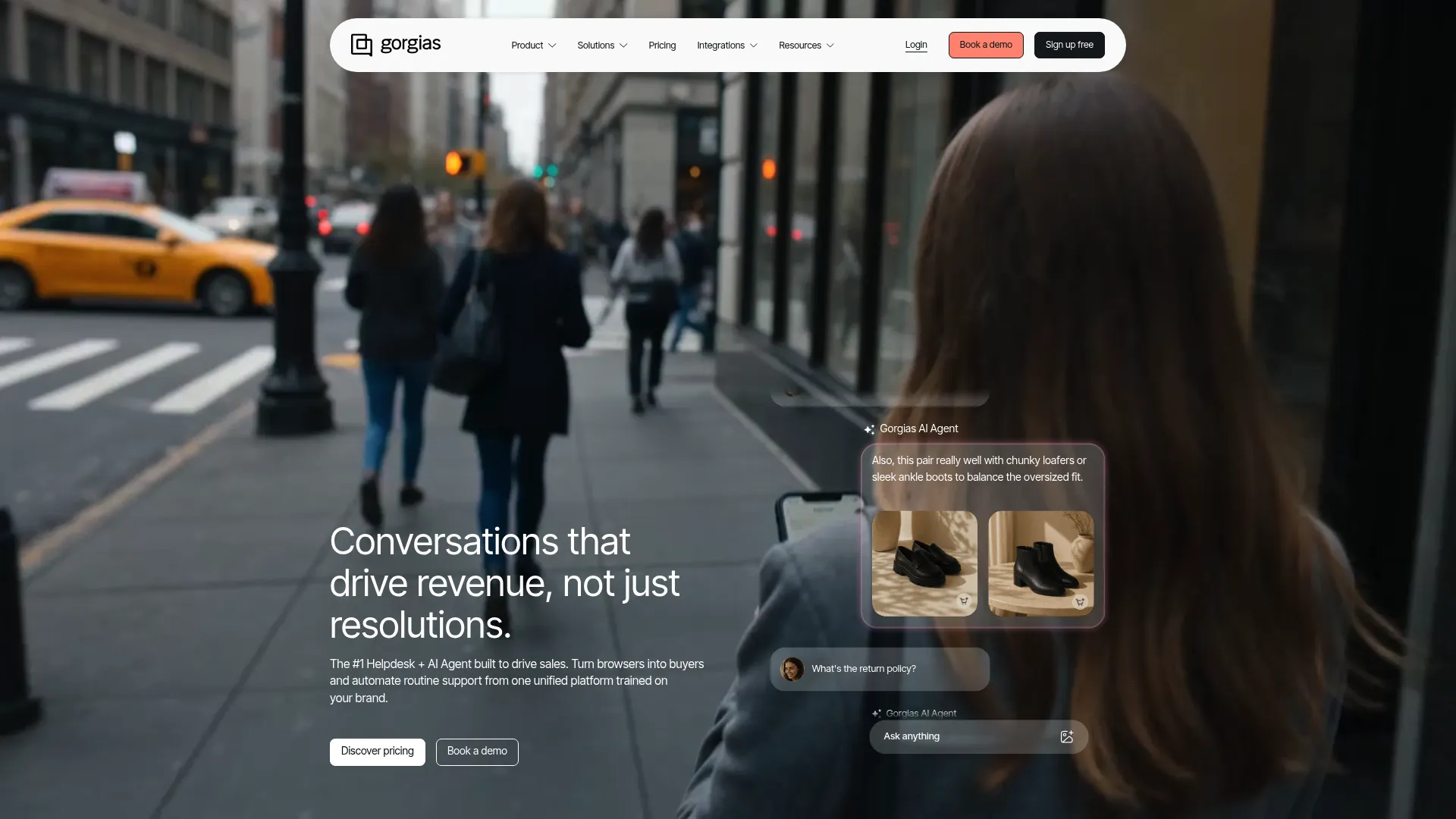 Gorgias ecommerce help desk homepage