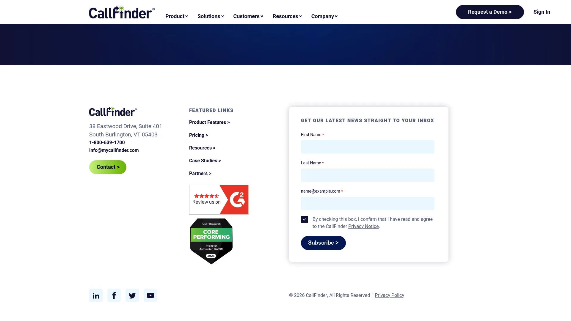 CallFinder speech analytics solution interface