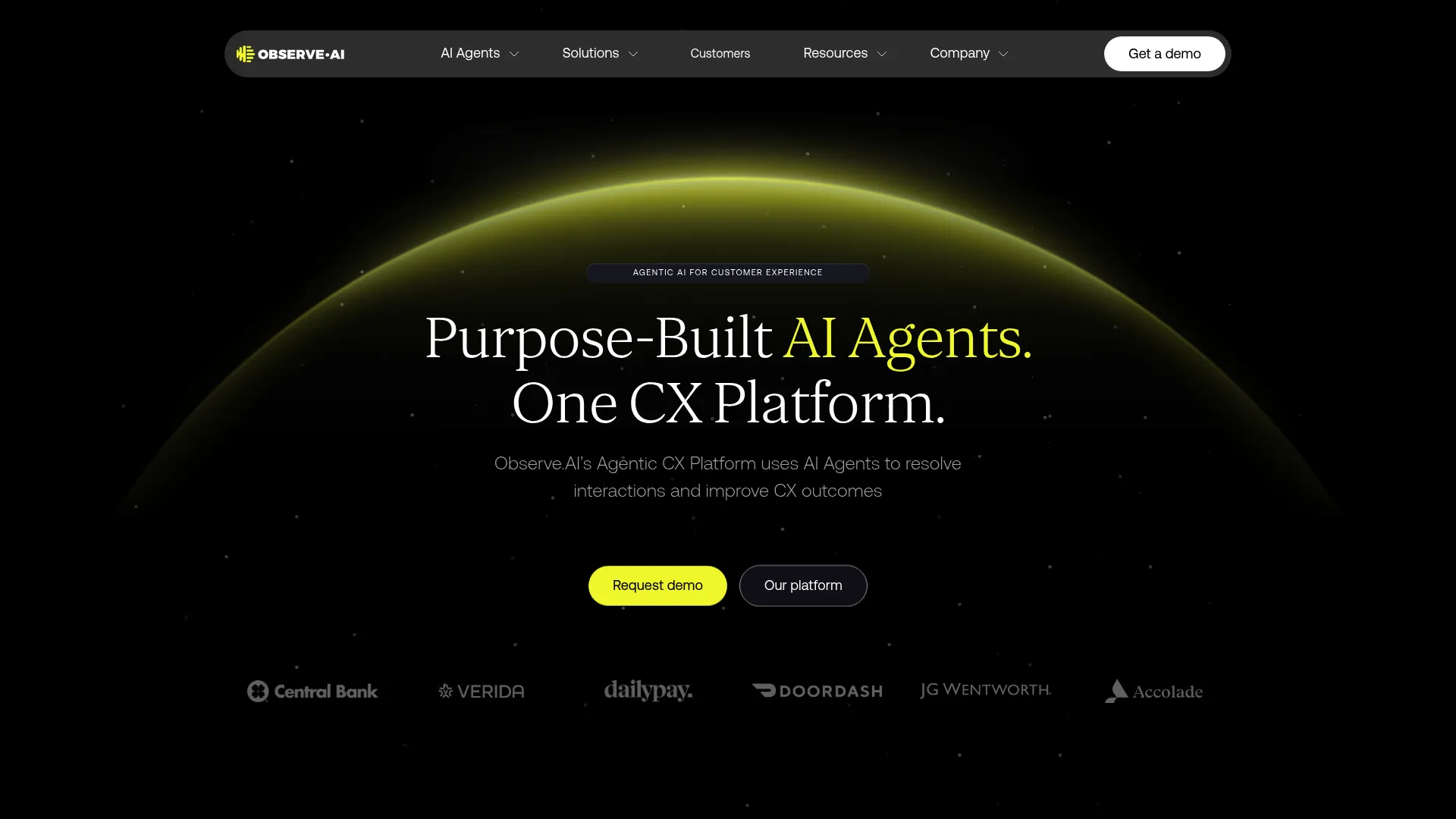 Observe.AI agentic CX platform interface