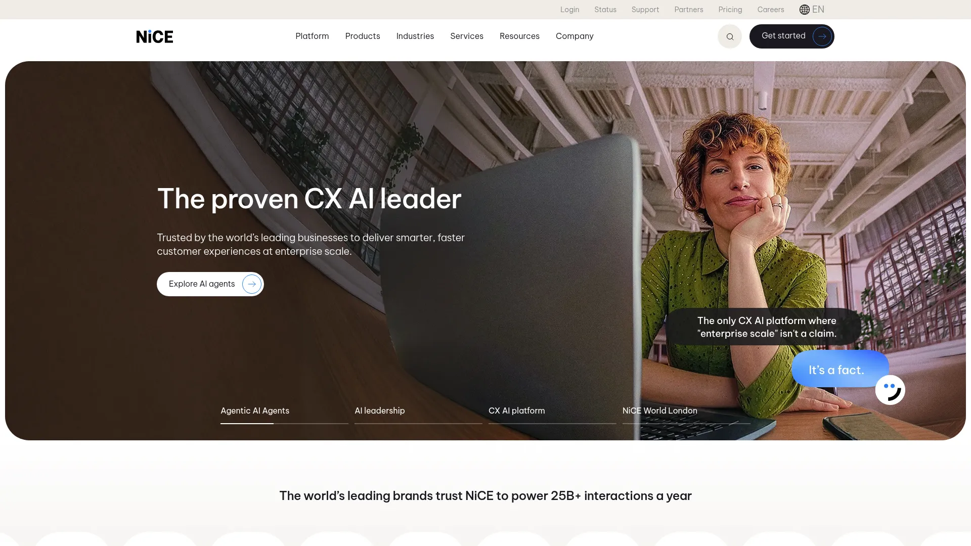 NICE CXone outbound call center software homepage