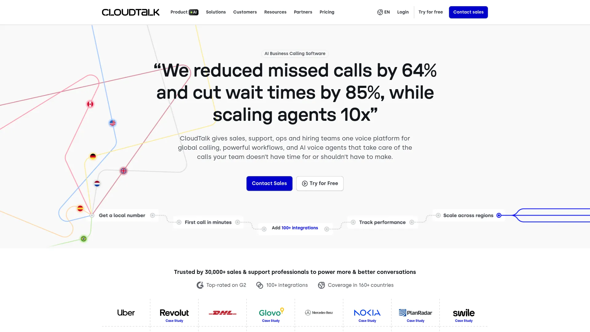 CloudTalk outbound calling software homepage