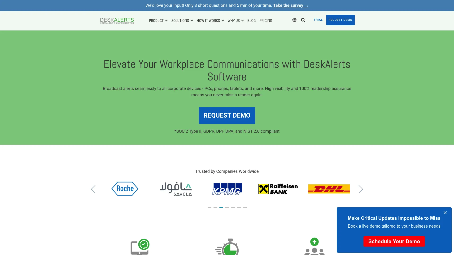 DeskAlerts corporate notification and alert platform