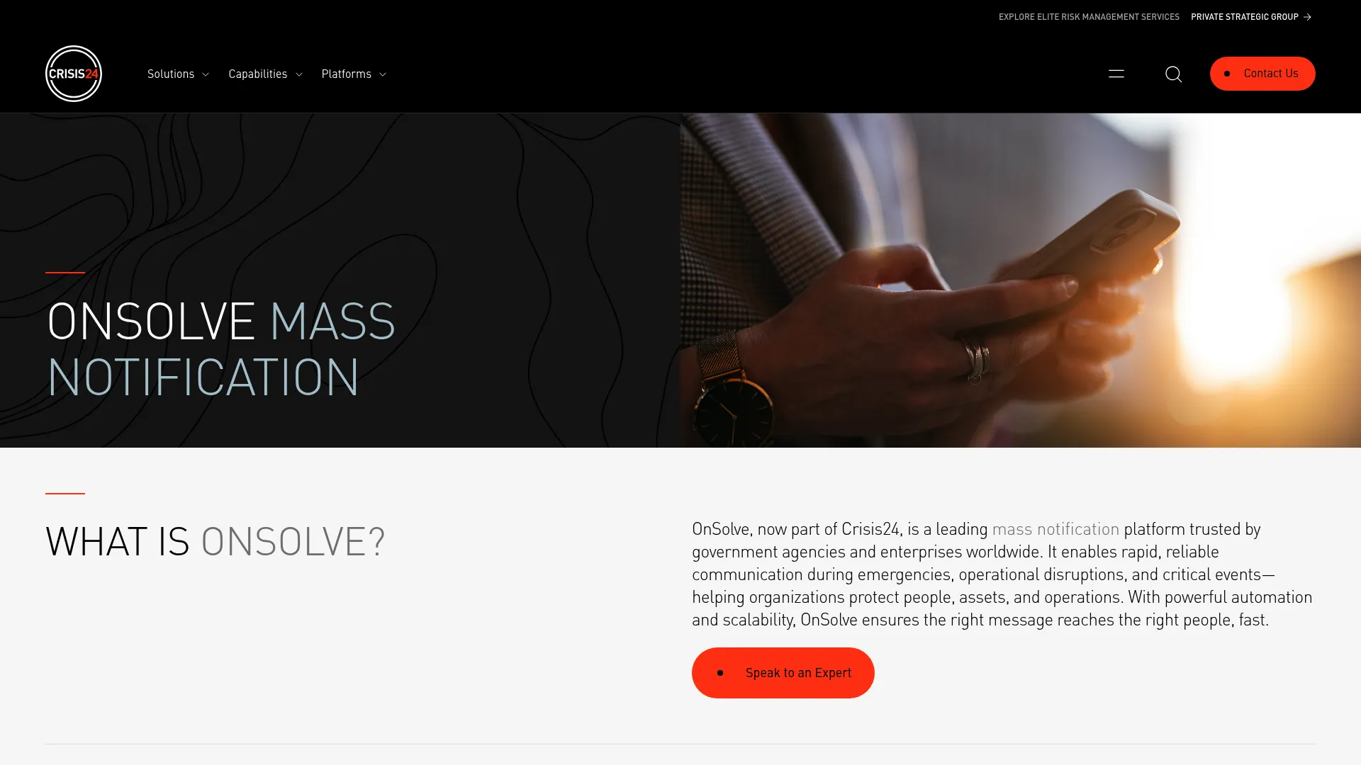 OnSolve critical event and mass notification platform