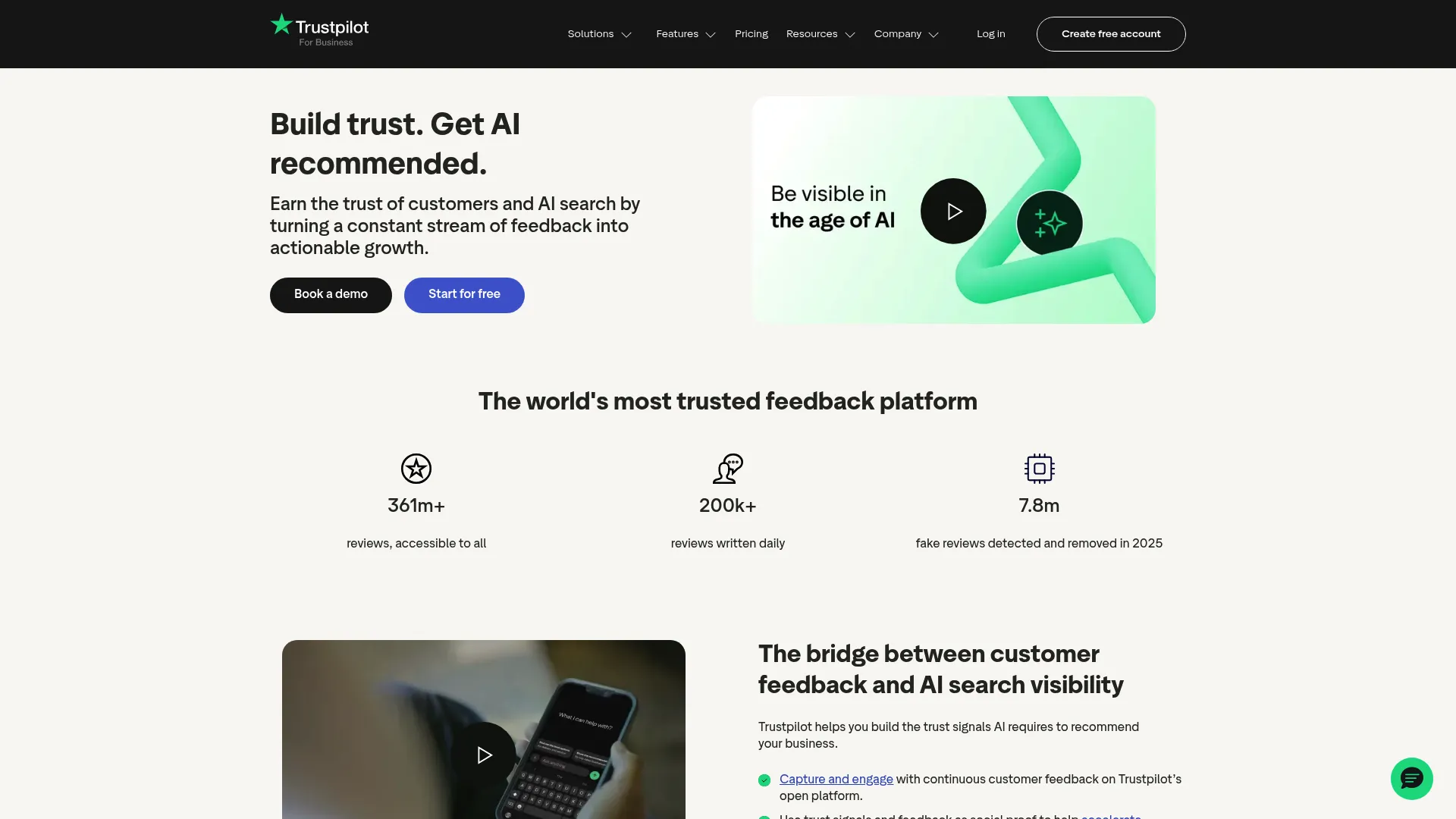 Trustpilot Business review platform homepage