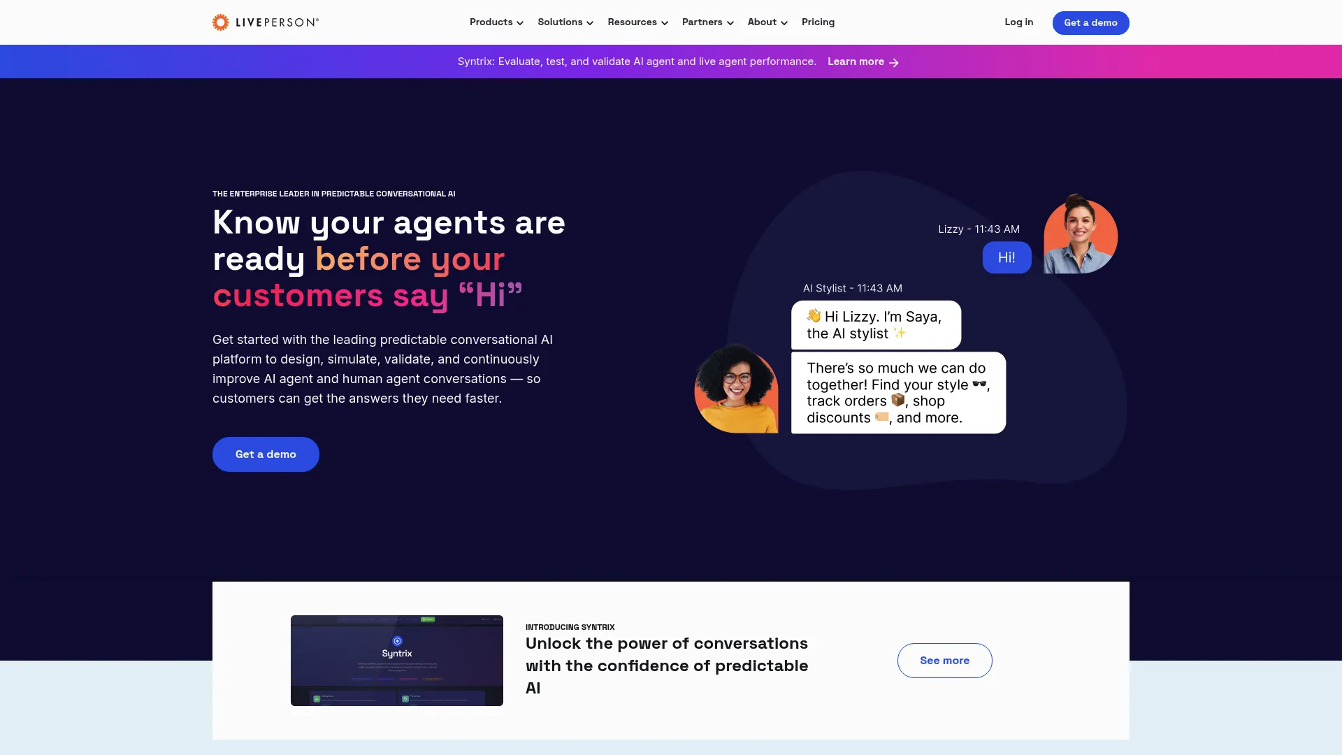 LivePerson conversational AI platform homepage