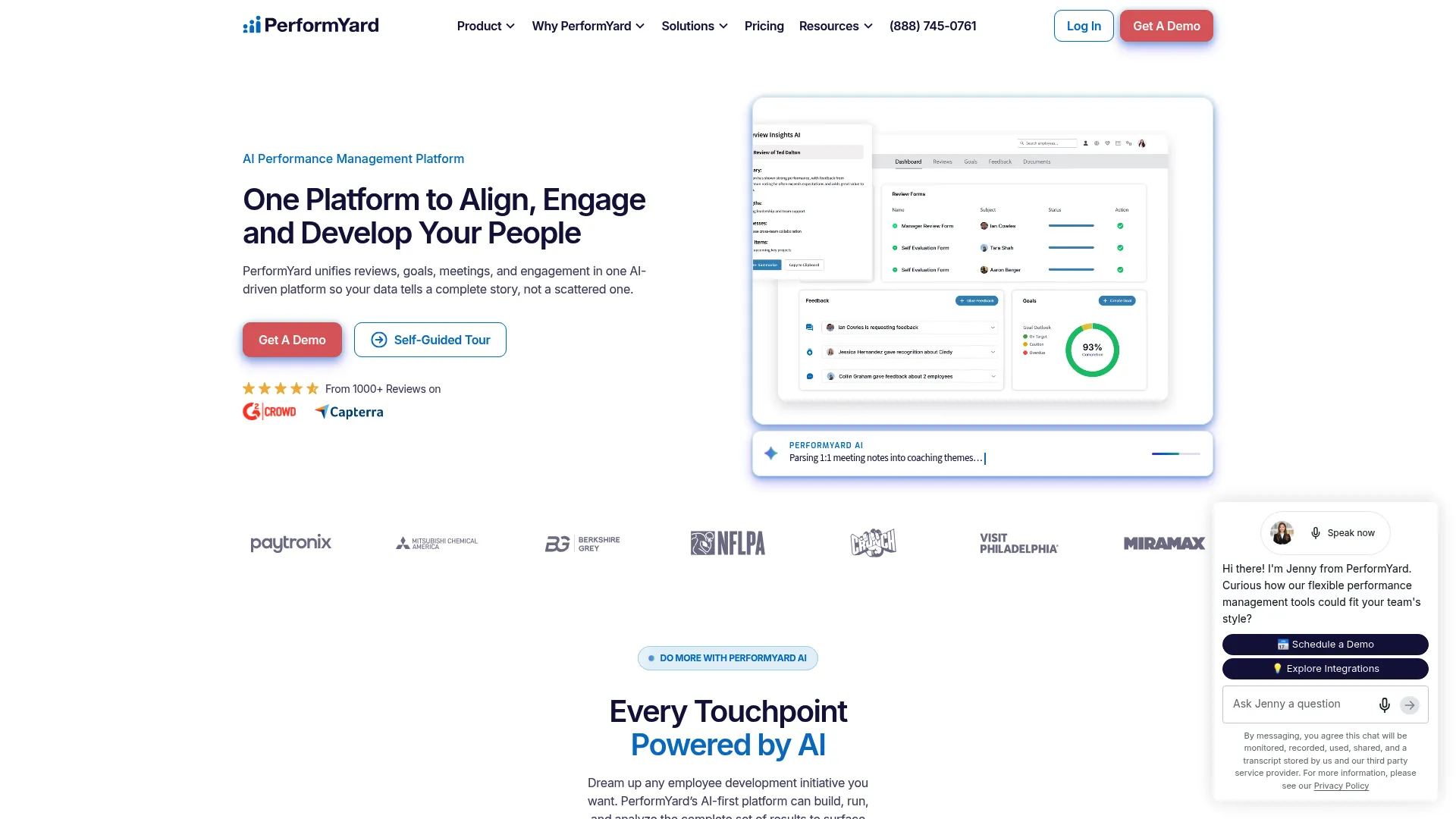 PerformYard configurable performance management and 360 feedback.