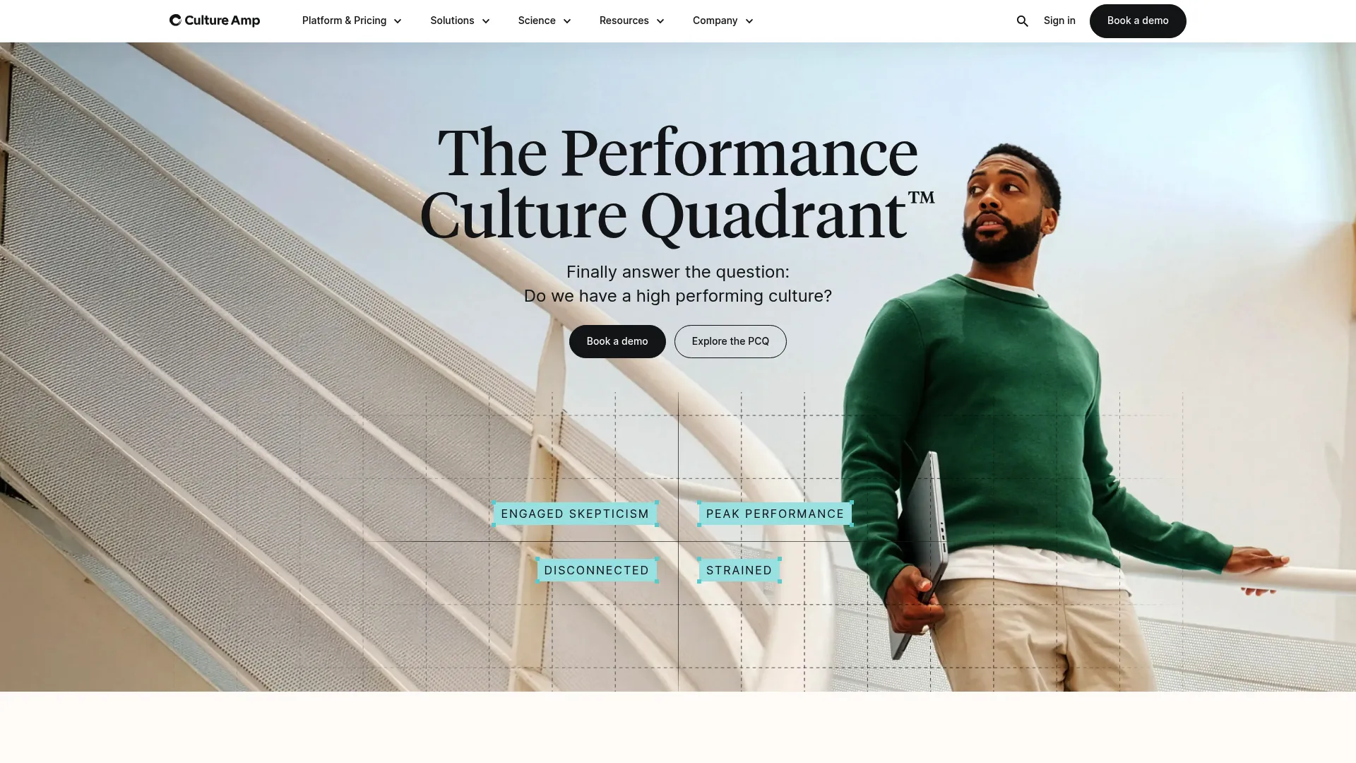 Culture Amp 360 feedback software homepage.