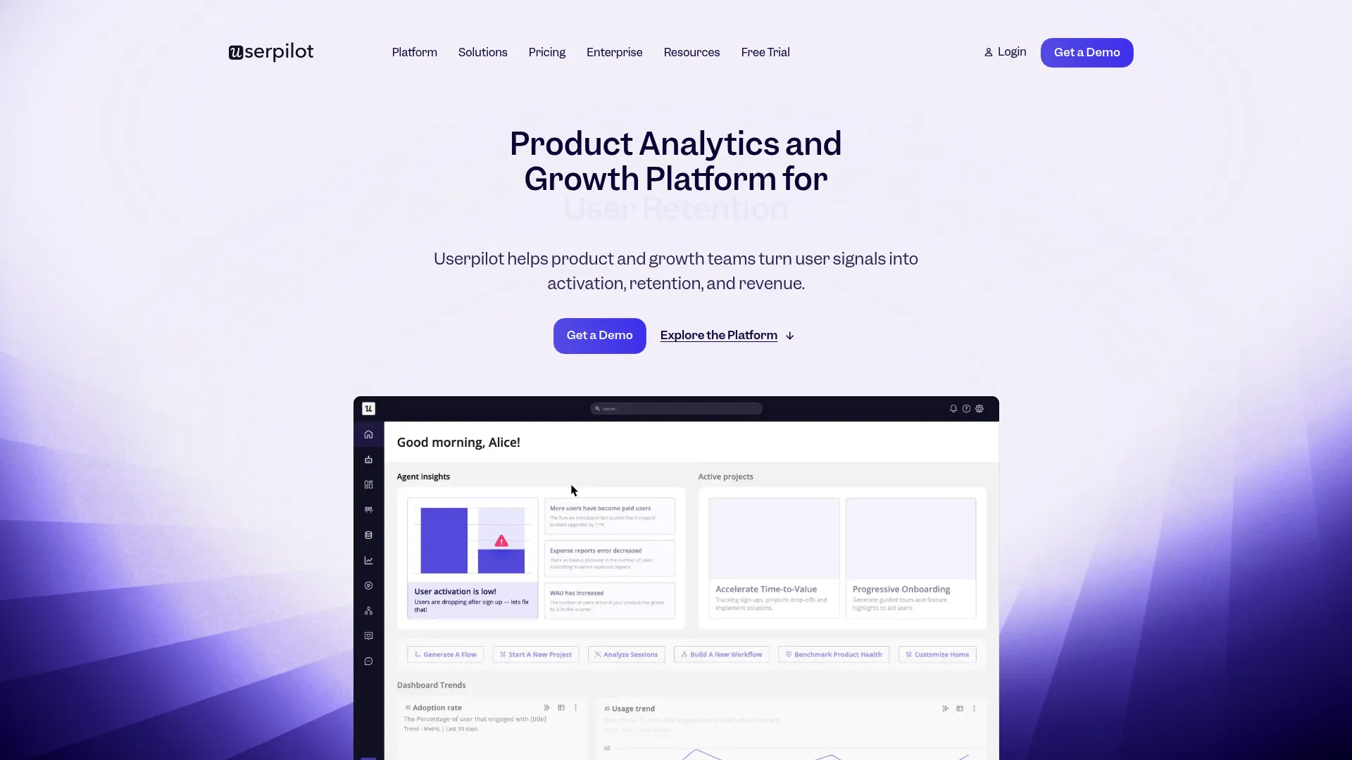 Userpilot product adoption and onboarding platform