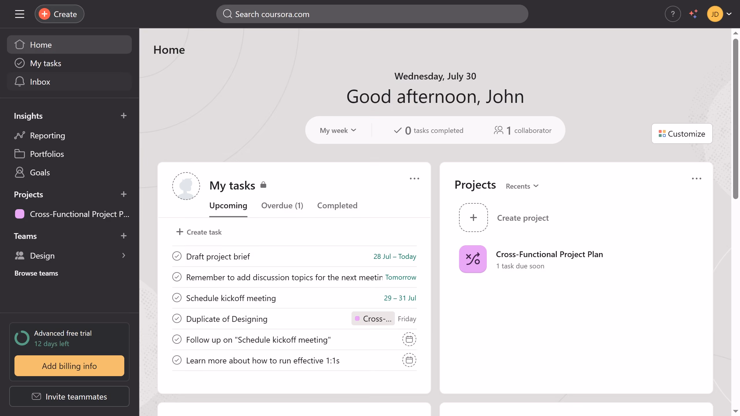 How to filter inbox by assigned by me in Asana