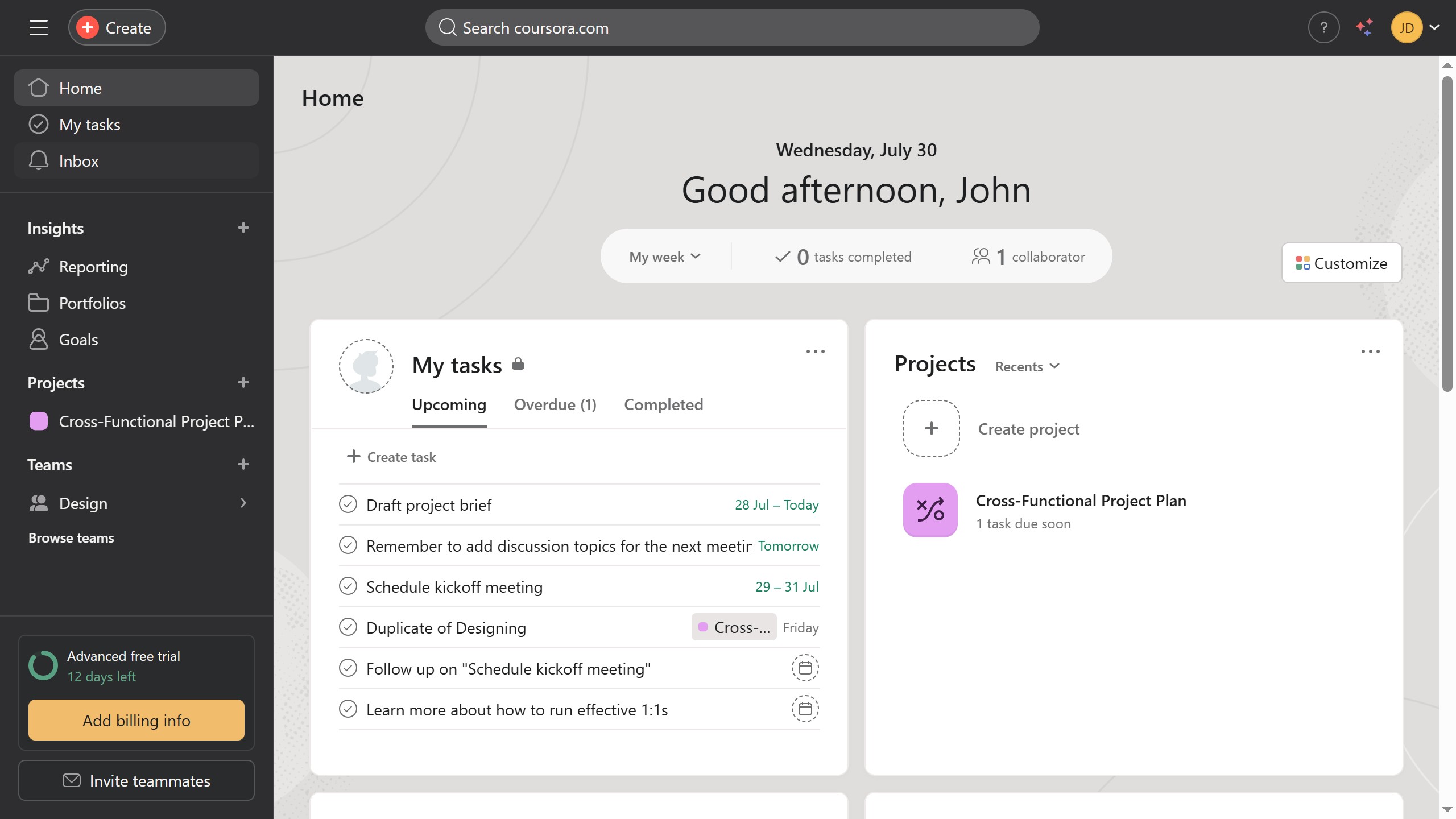 How to filter inbox by assigned by me in Asana