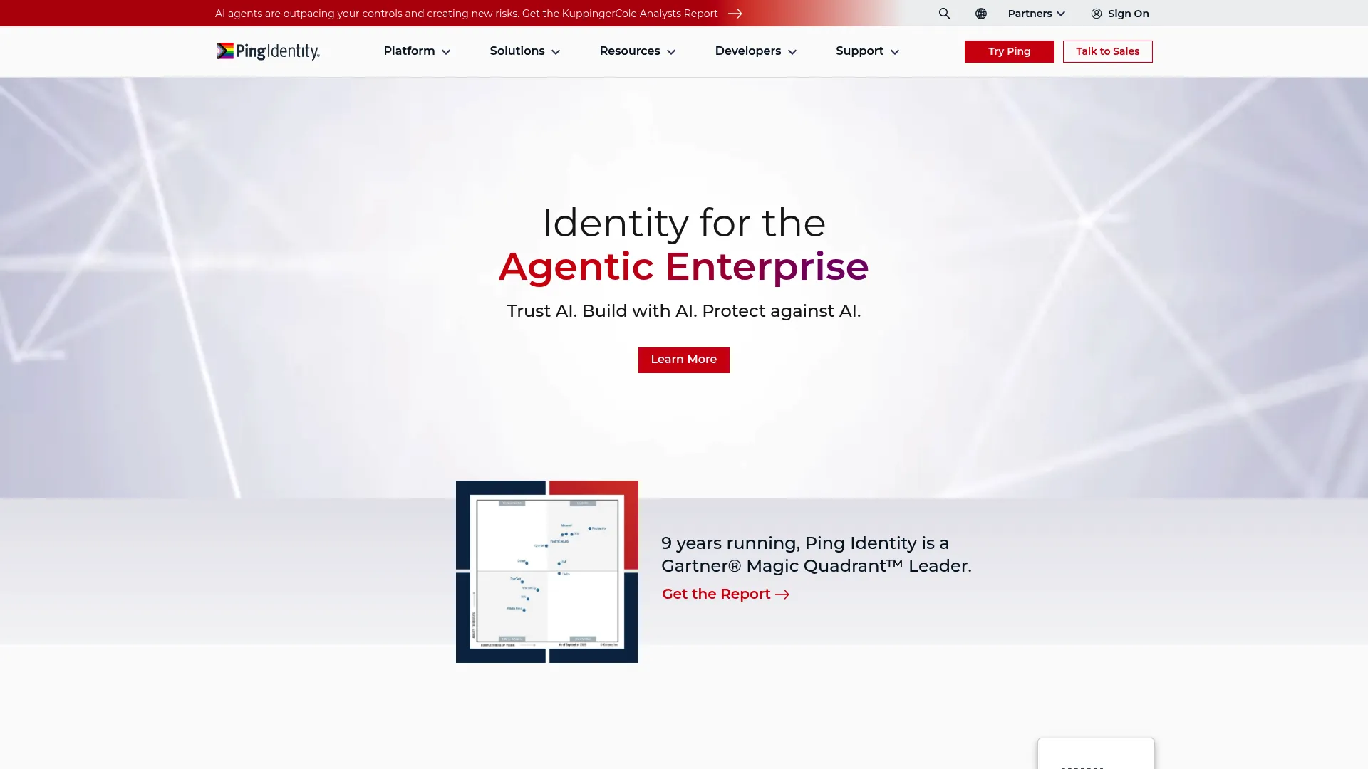 Ping Identity platform page