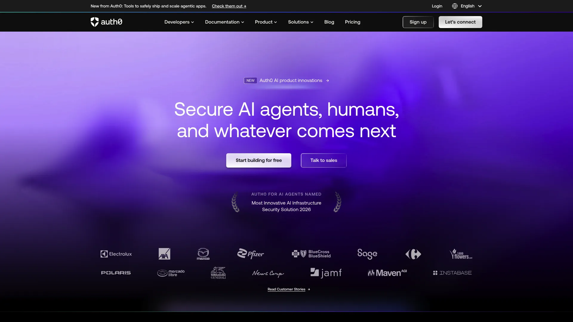 Auth0 CIAM platform homepage