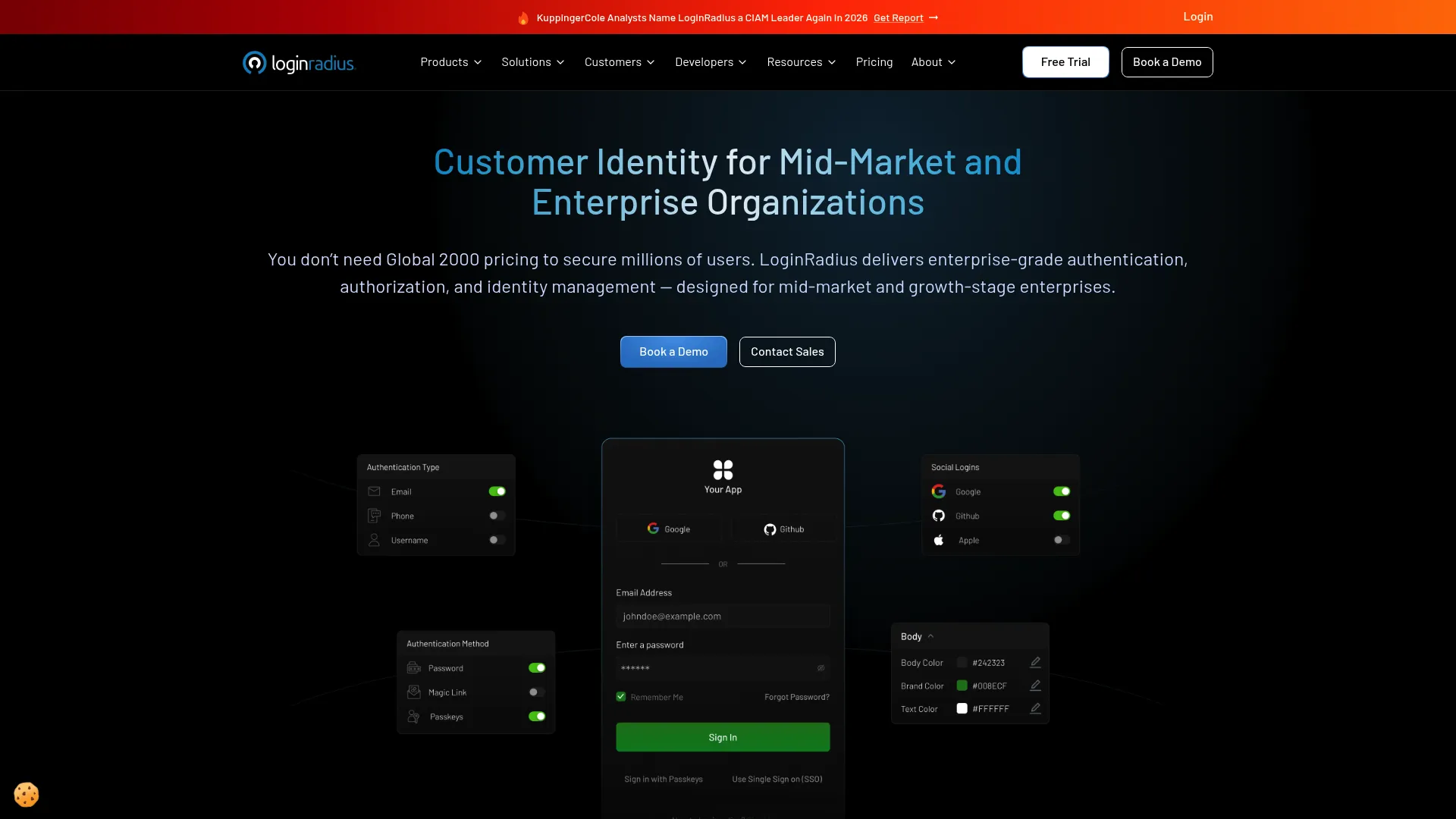 LoginRadius CIAM platform page