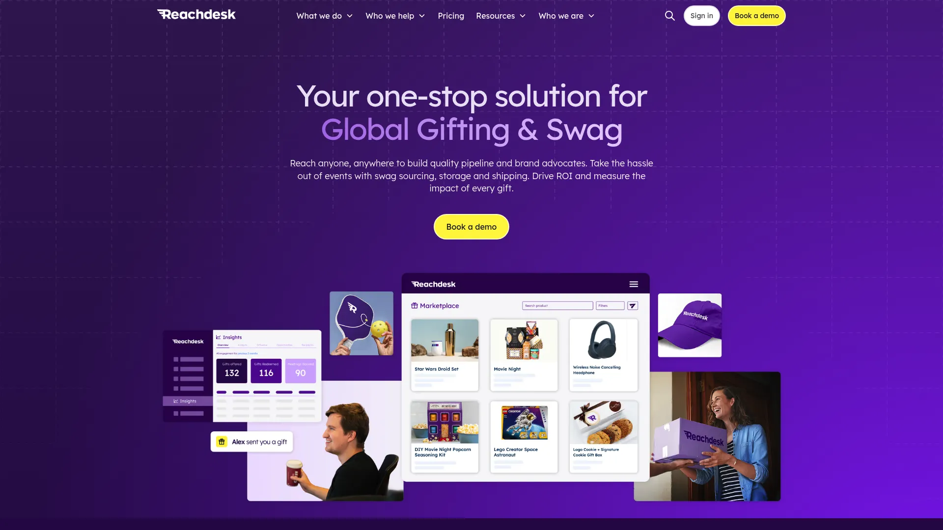 Reachdesk global gifting and direct mail platform homepage