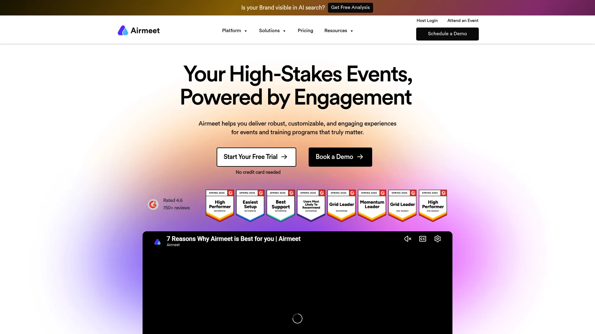 Airmeet virtual event and networking platform homepage
