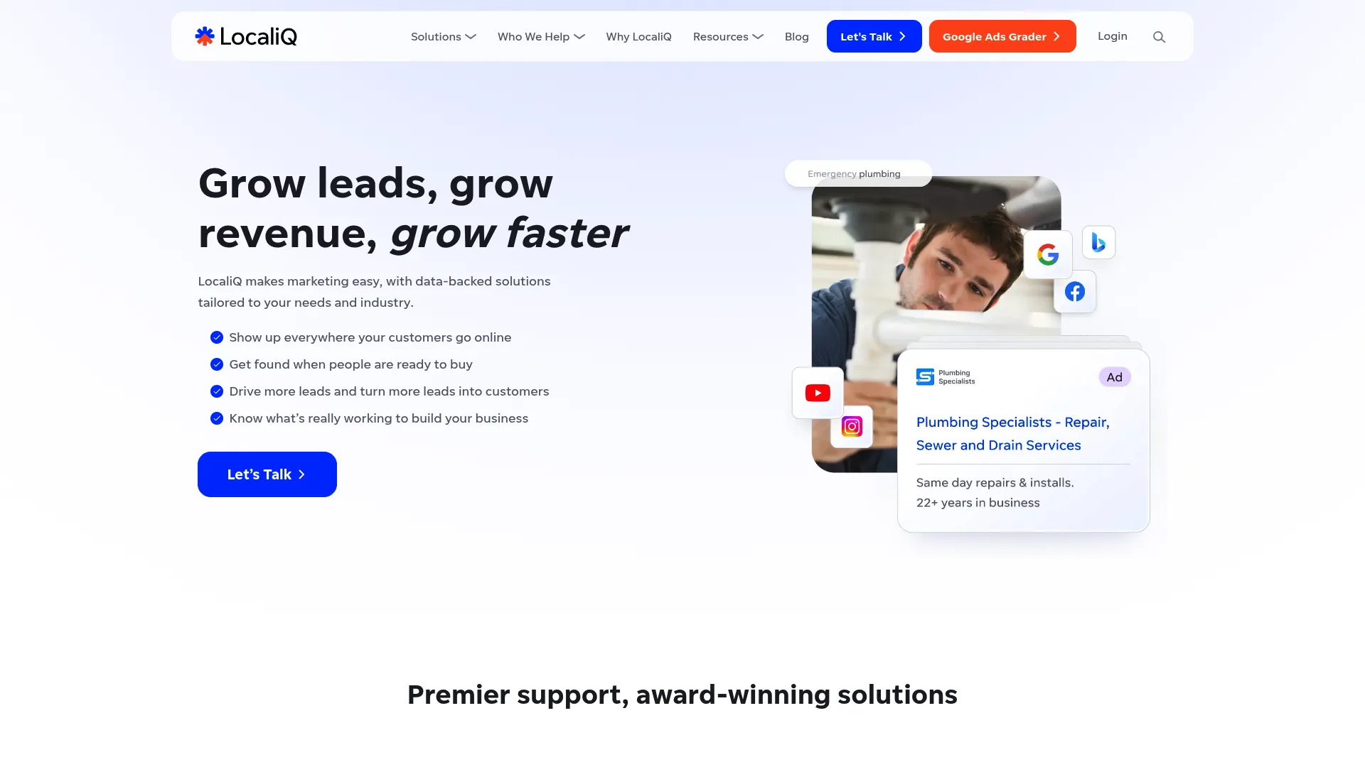 LocaliQ local marketing and lead generation platform homepage