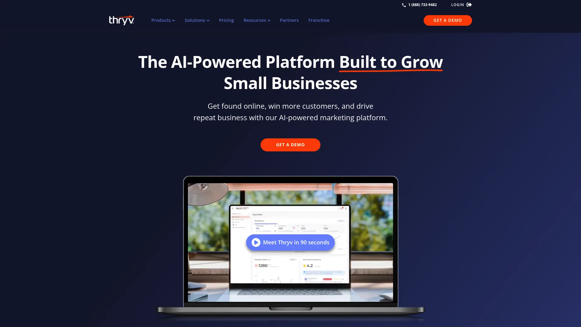 Thryv small business marketing and CRM platform homepage